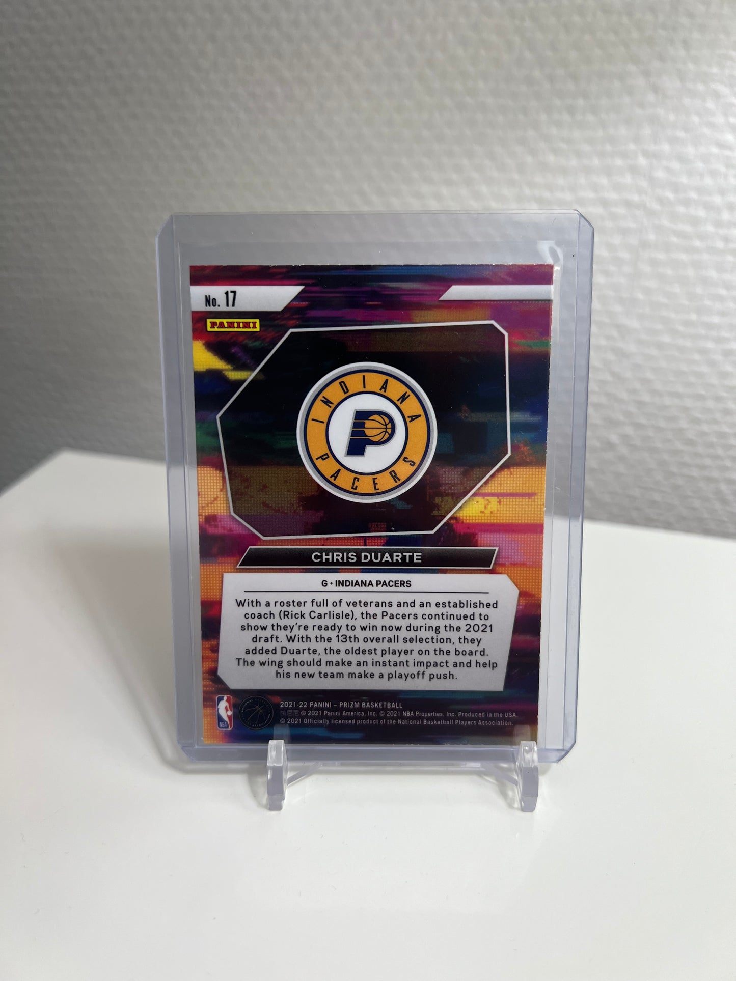 Prizm 21-22 - Chris Duarte Instant Impact RC Card - Indiana Pacers