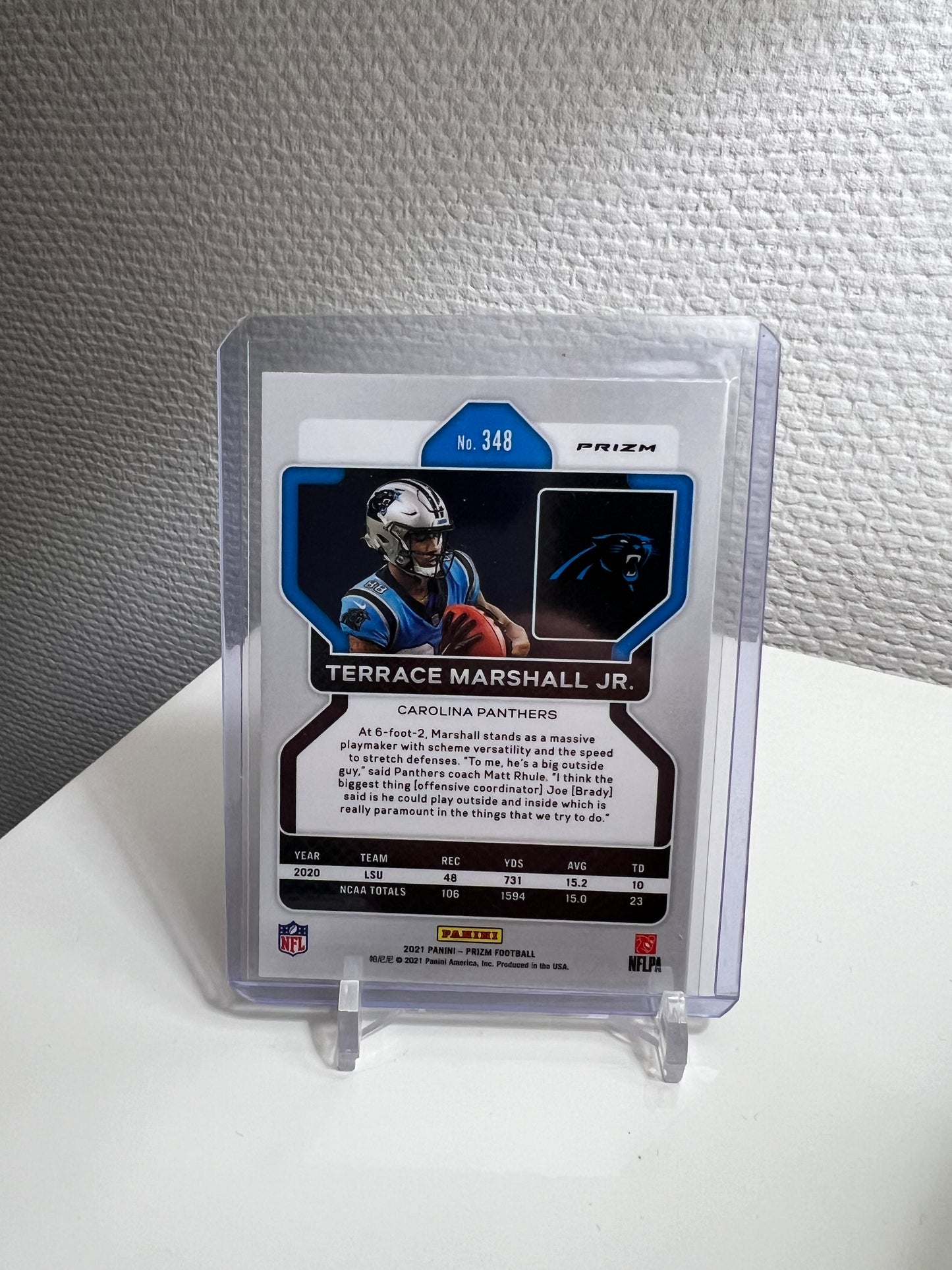 Prizm 21 - Terrace Marshall Jr. Orange Velocity RC Card - Carolina Panthers