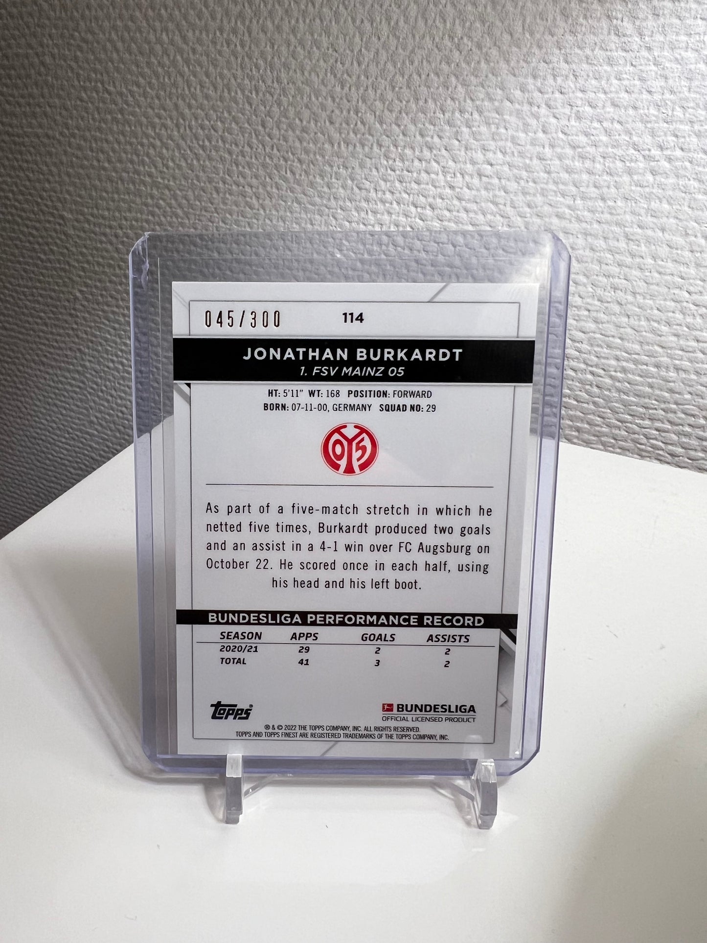 Finest 21-22 - Jonathan Burkardt Pink Wave /300 - FSV Mainz 05