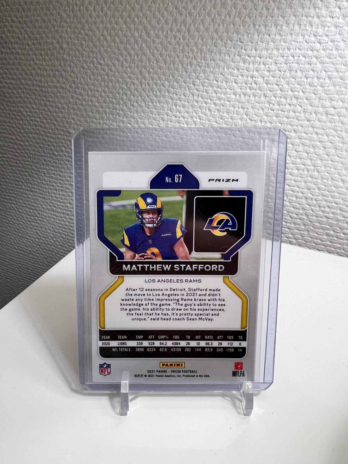 Prizm 21 - Matthew Stafford Orange Velocity - Los Angeles Rams