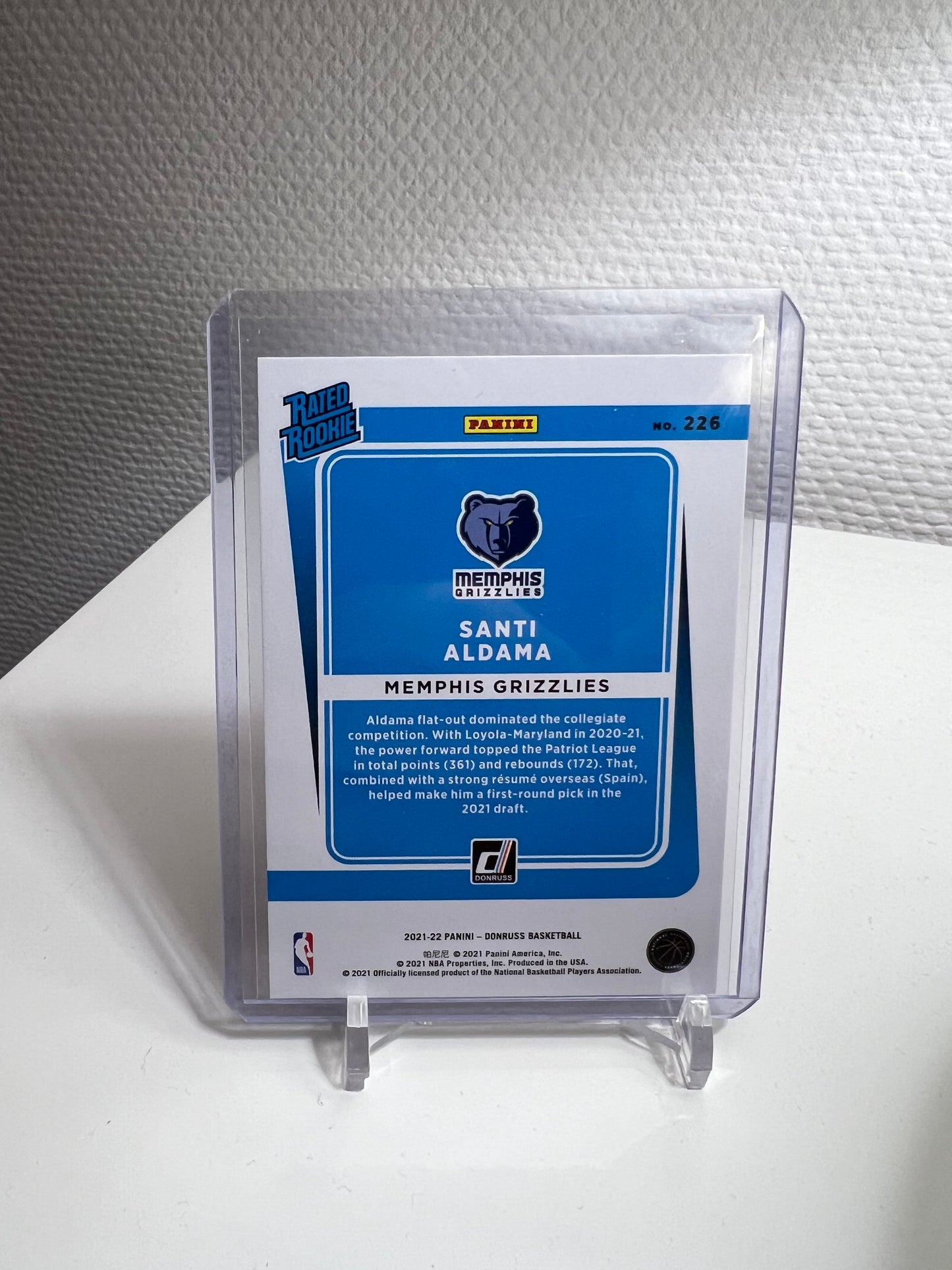 Donruss 21-22 - Santi Aldama Rated Rookie Pink Laser - Memphis Grizzlies