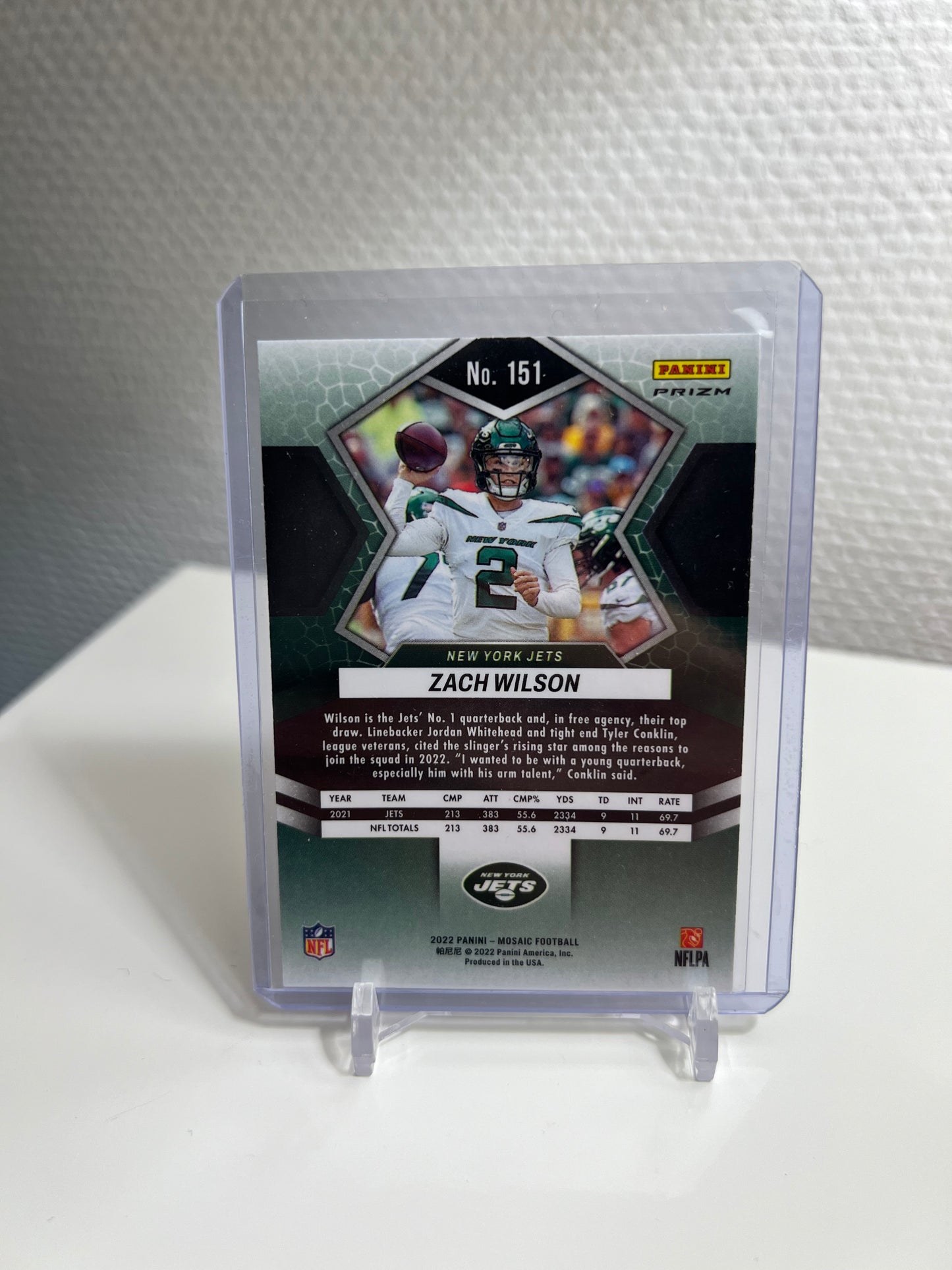 Mosaic 22 - Zach Wilson Silver Prizm - New York Jets