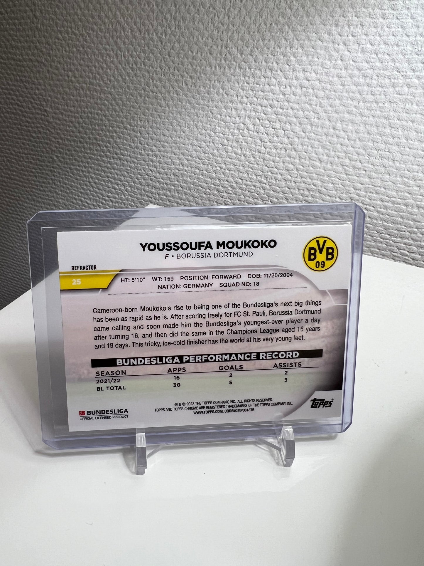 Chrome 22-23 - Youssoufa Moukoko Refractor - Borussia Dortmund
