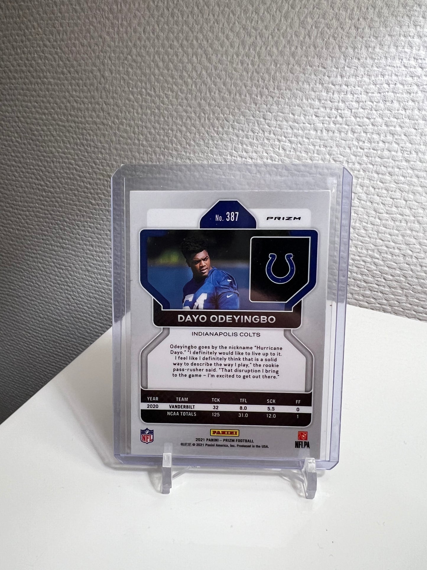 Prizm 21 - Dayo Odeyingbo Orange Velocity RC Card - Indianapolis Colts
