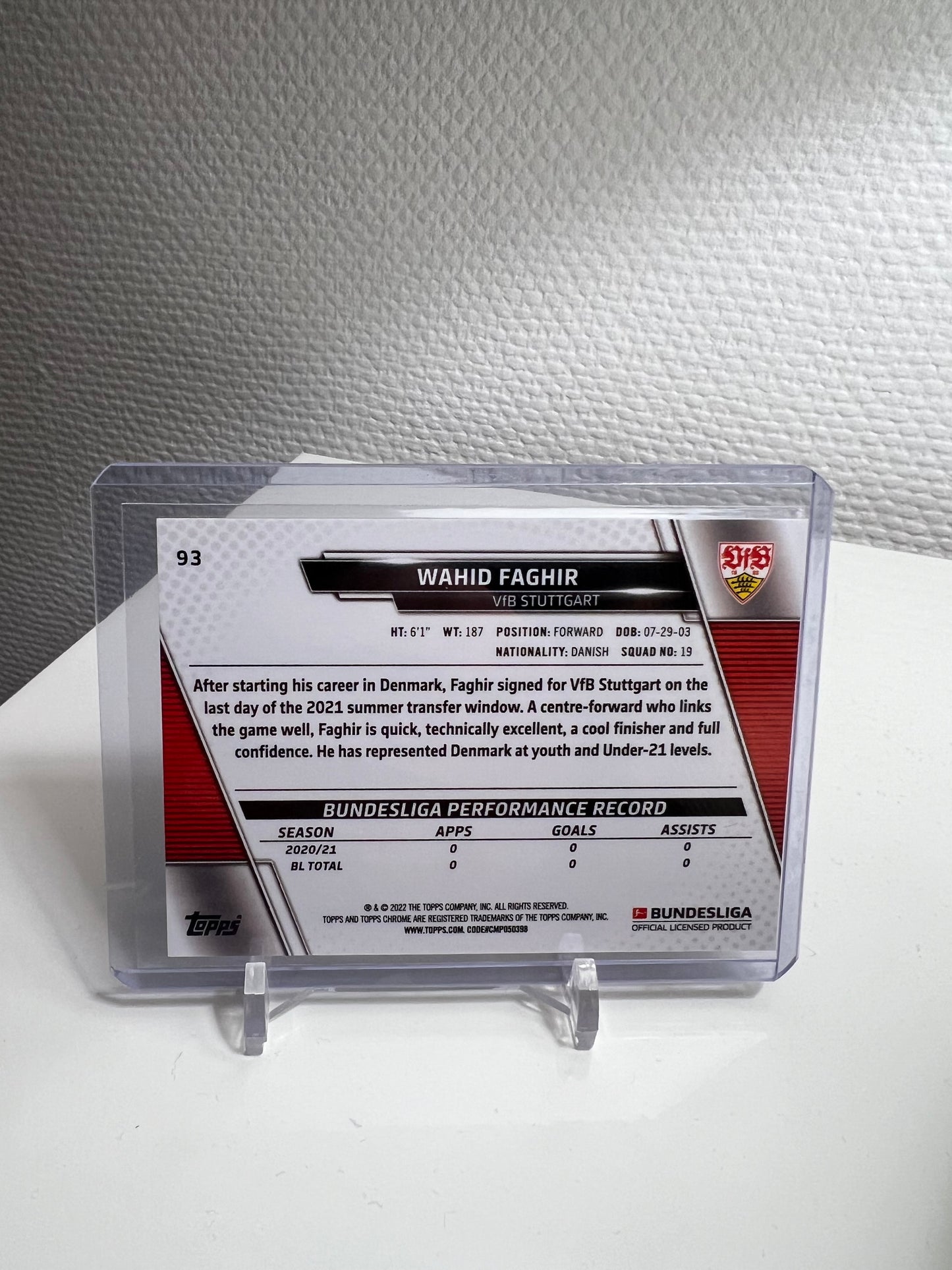 Chrome Sapphire 21-22 - Wahid Faghir RC Card - VfB Stuttgart