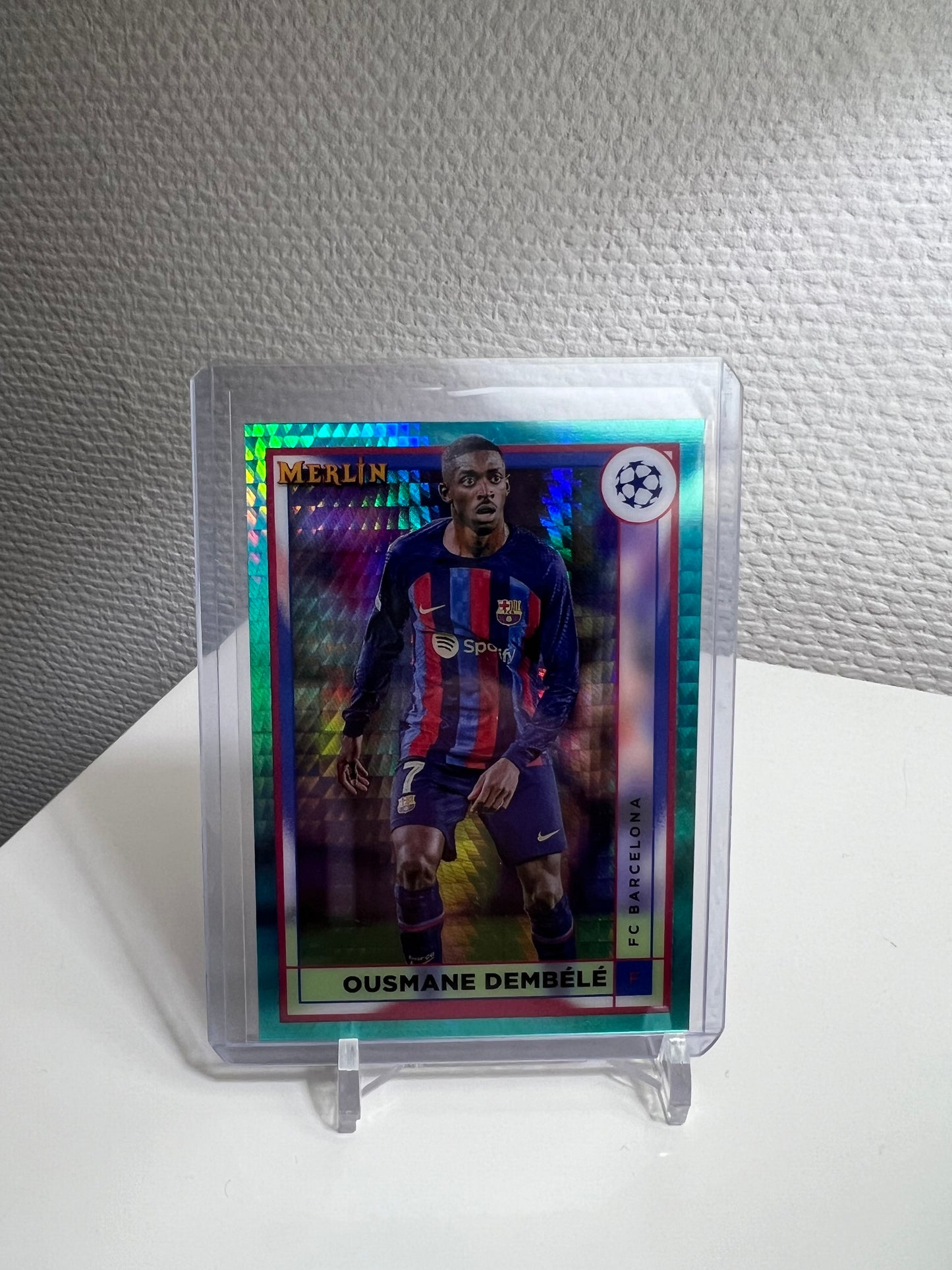 Merlin Chrome 22-23 - Ousmane Dembele Aqua Prism - FC Barcelona