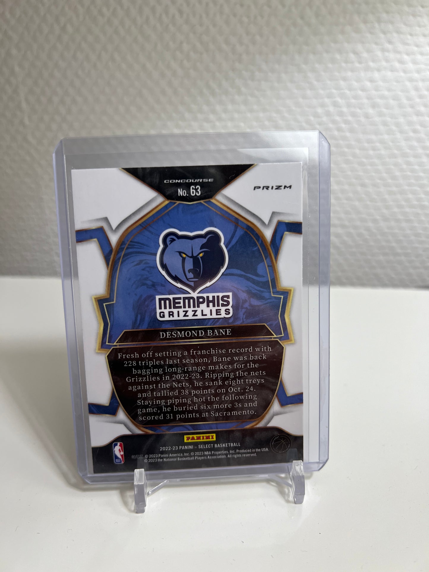 Select 22-23 Blue - Desmond Bane Prizm - Memphis Grizzlies