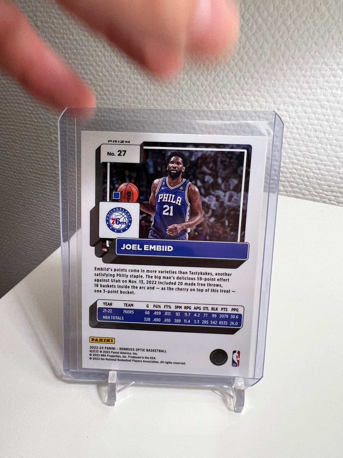Donruss Optic 22-23 - Joel Embiid Silver Prizm - Philadelphia 76ers