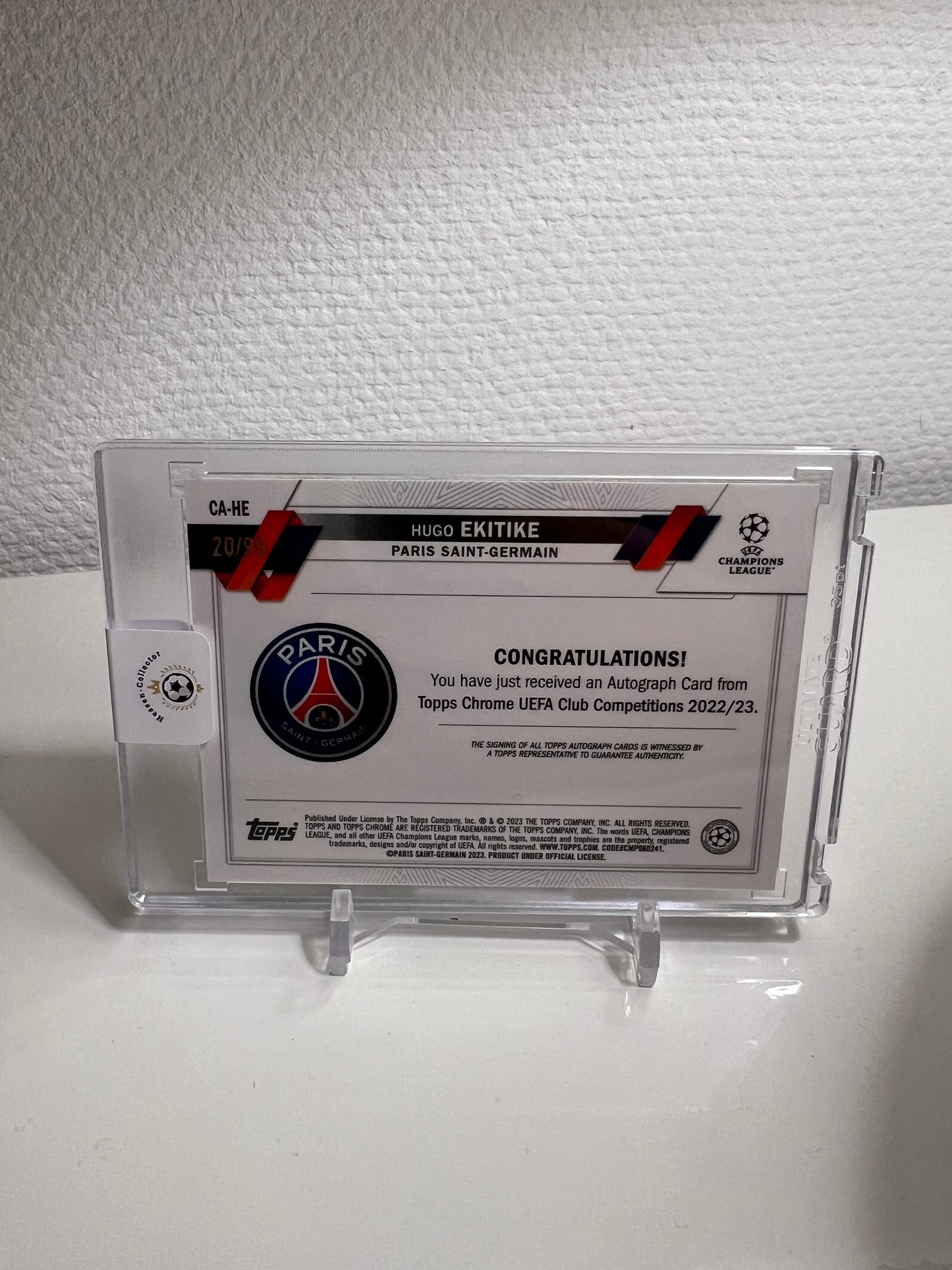 Chrome 22-23 - Hugo Ekitike Autograph Neon Green /99 RC Card - Paris Saint-Germain #CA-HE