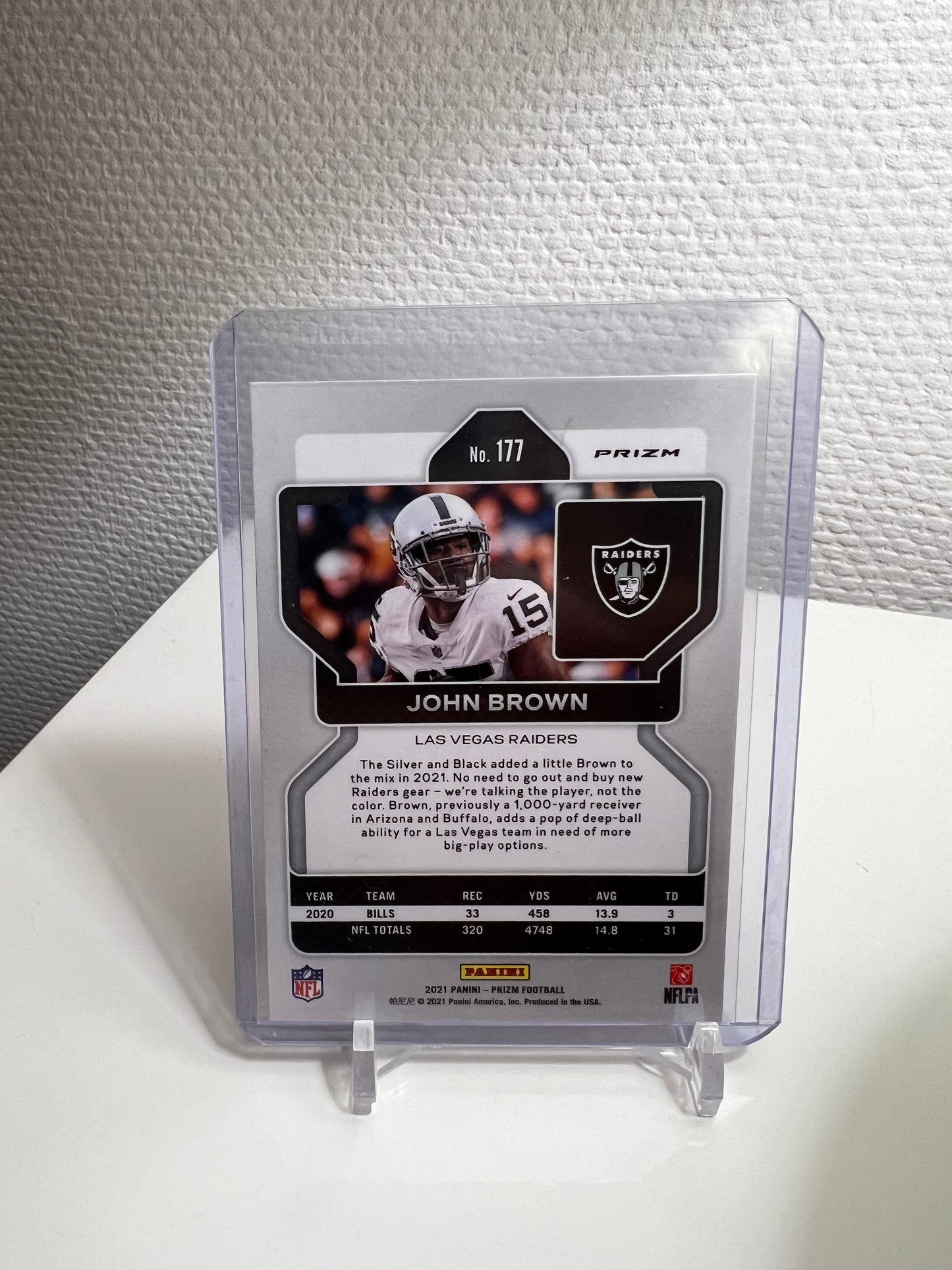 Prizm 21 - John Brown Orange Velocity - Las Vegas Raiders
