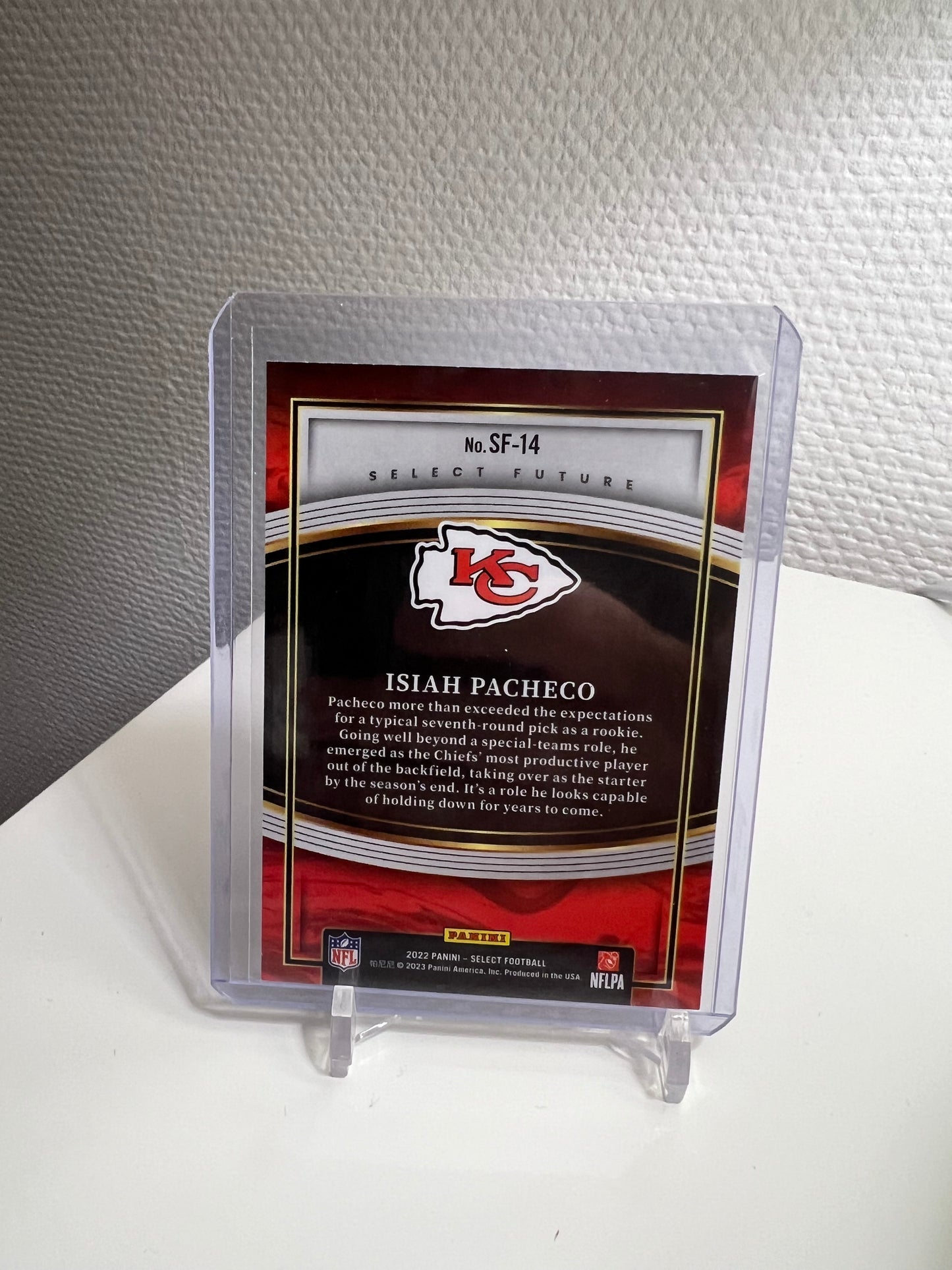 Select 22 - Isiah Pacheco Future RC Card - Kansas City Chiefs #SF-14