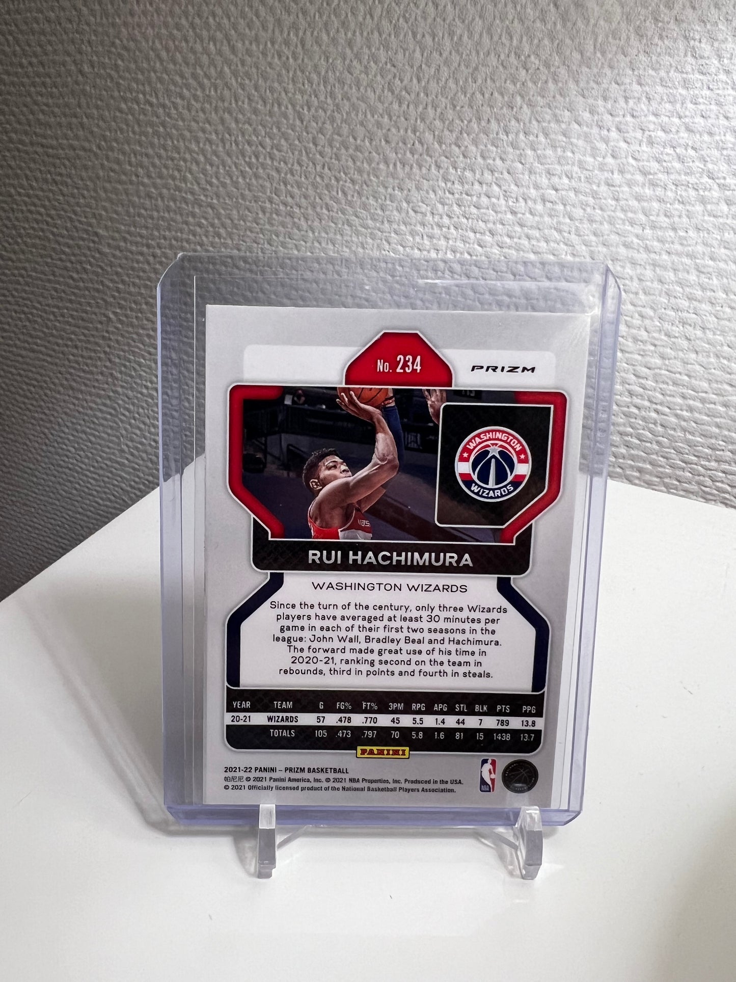 Prizm 21-22 - Rui Hachimura Tri-Color - Washington Wizards