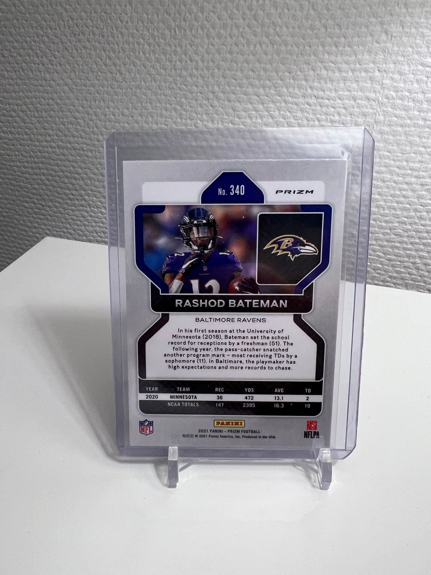 Panini Prizm 21 - Rashod Bateman Tri-Color RC Card - Baltimore Ravens