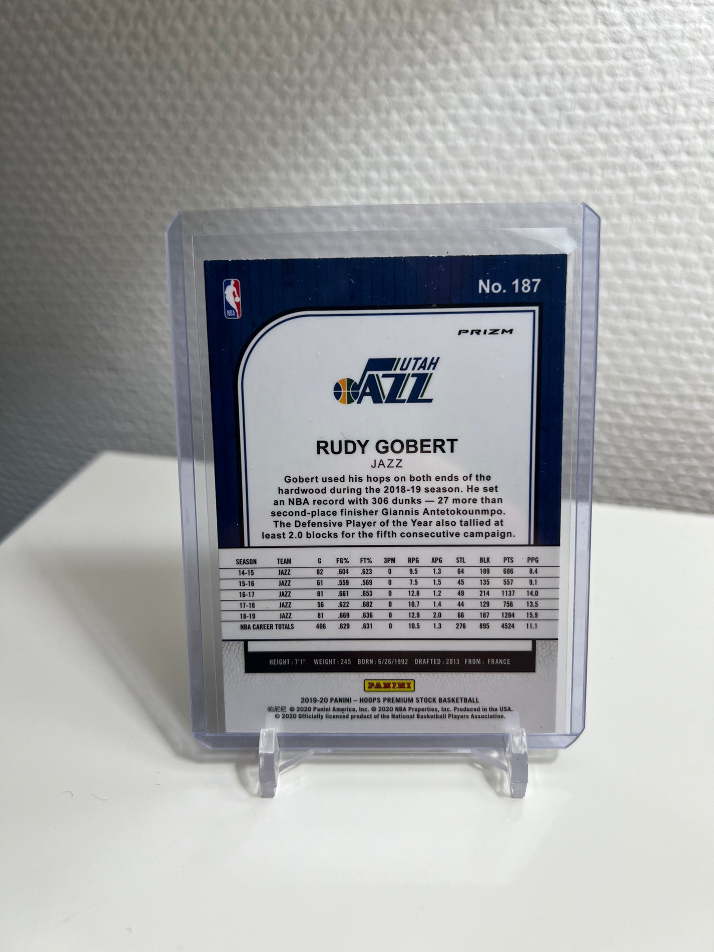Hoops Premium Stock 19-20 - Rudy Gobert Purple Disco Prizm - Utah Jazz