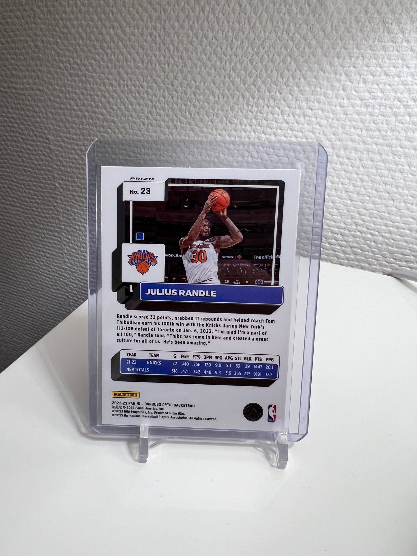 Donruss Optic 22-23 - Julius Randle Silver Disco Prizm - New York Knicks