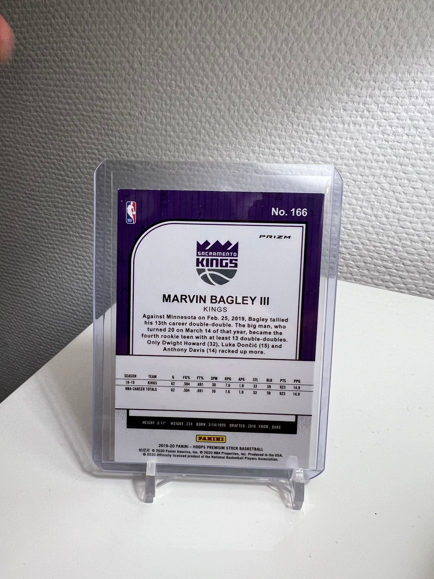 Hoops Premium Stock 19-20 - Marvin Bagley III Silver Prizm - Sacramento Kings