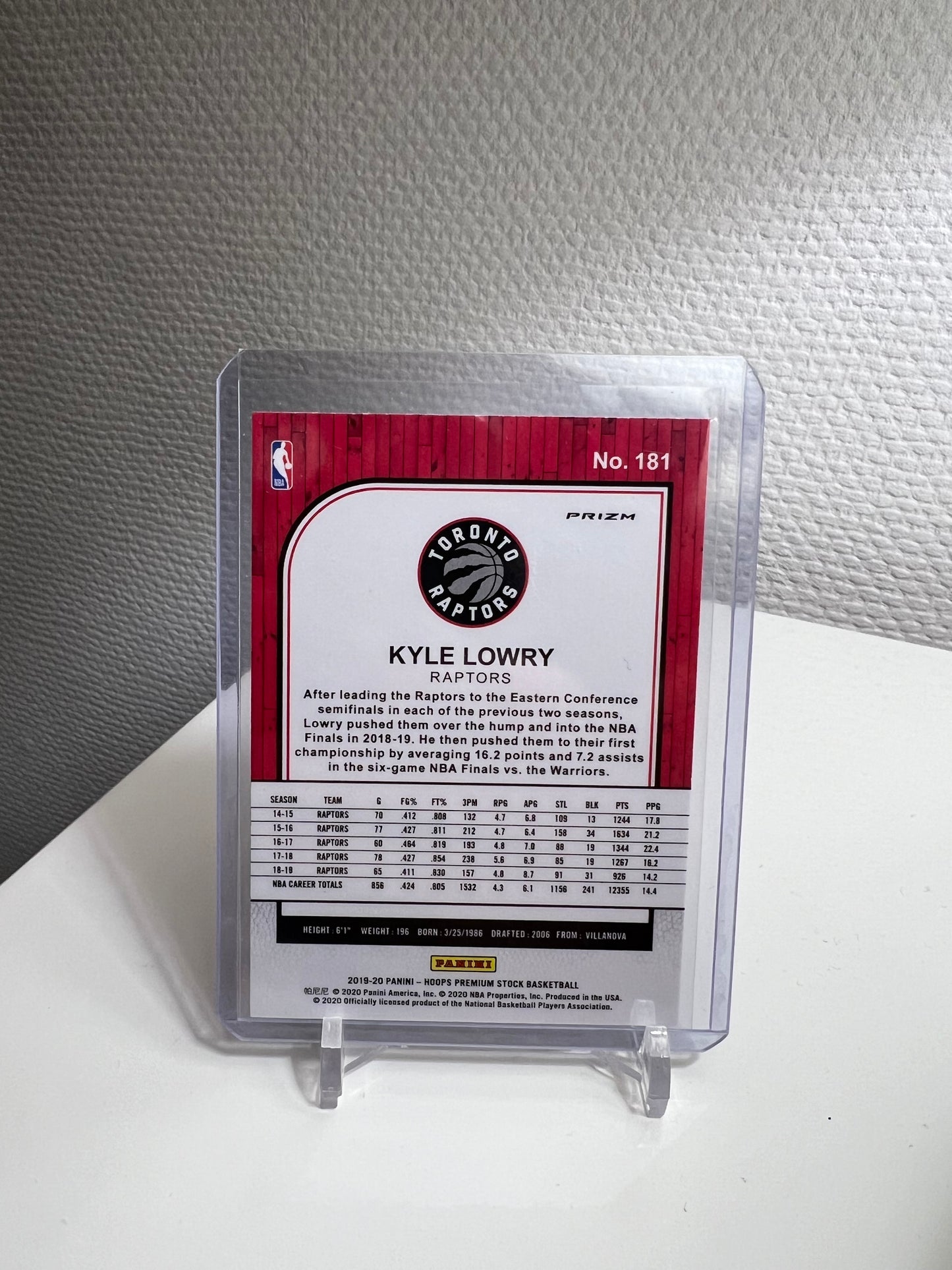 Hoops Premium Stock 19-20 - Kyle Lowry Silver Prizm - Toronto Raptors