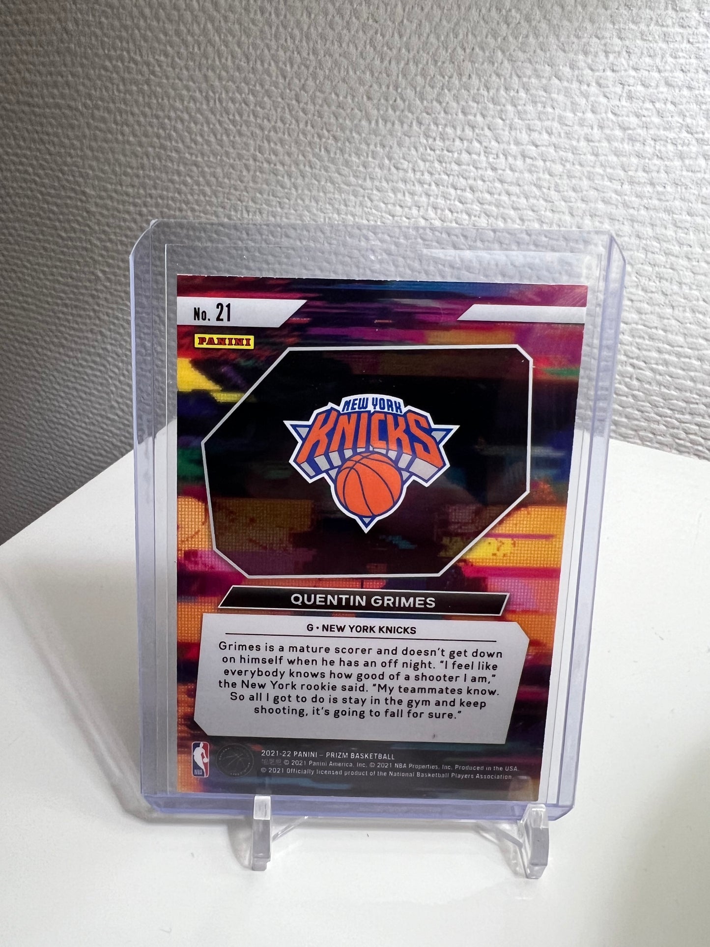 Prizm 21-22 - Quentin Grimes Instant Impact RC Card - New York Knicks