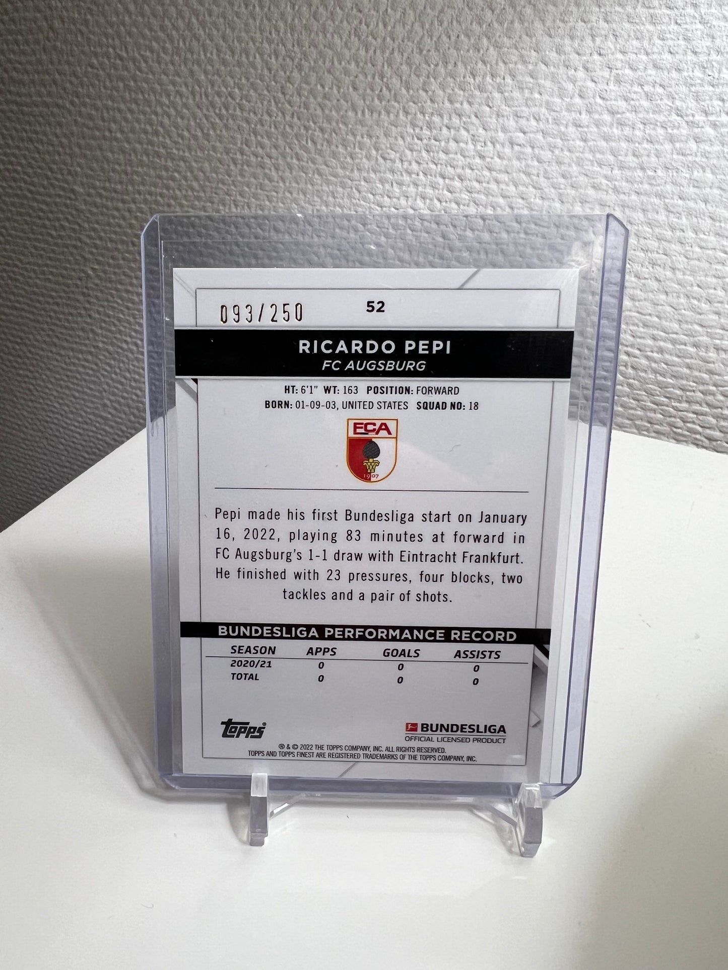 Finest 21-22 - Ricardo Pepi Purple Wave /250 - FC Freiburg