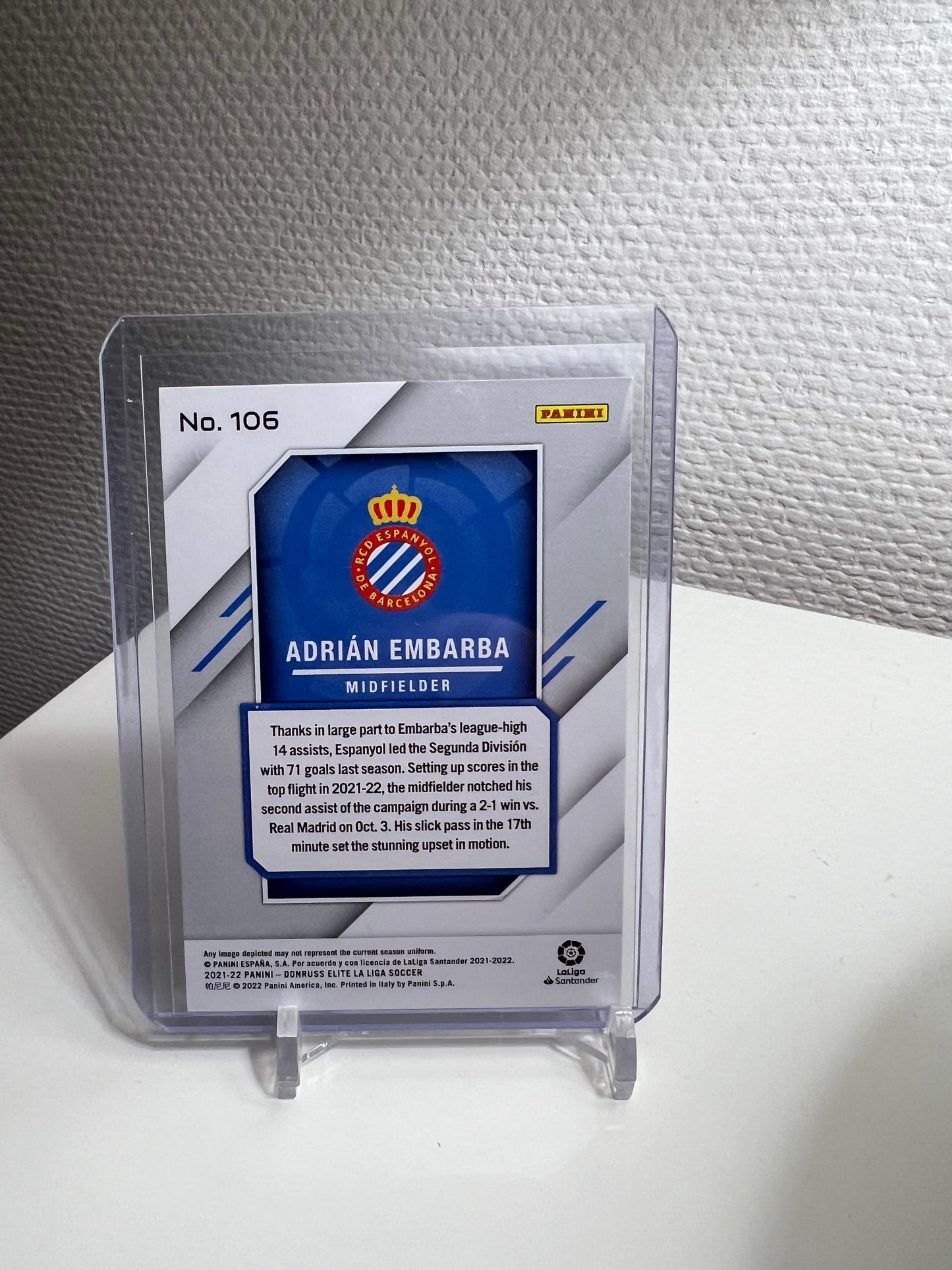 Donruss Elite 21-22 - Adrian Embarba Red Explosion RC Card - Espanyol Barcelona