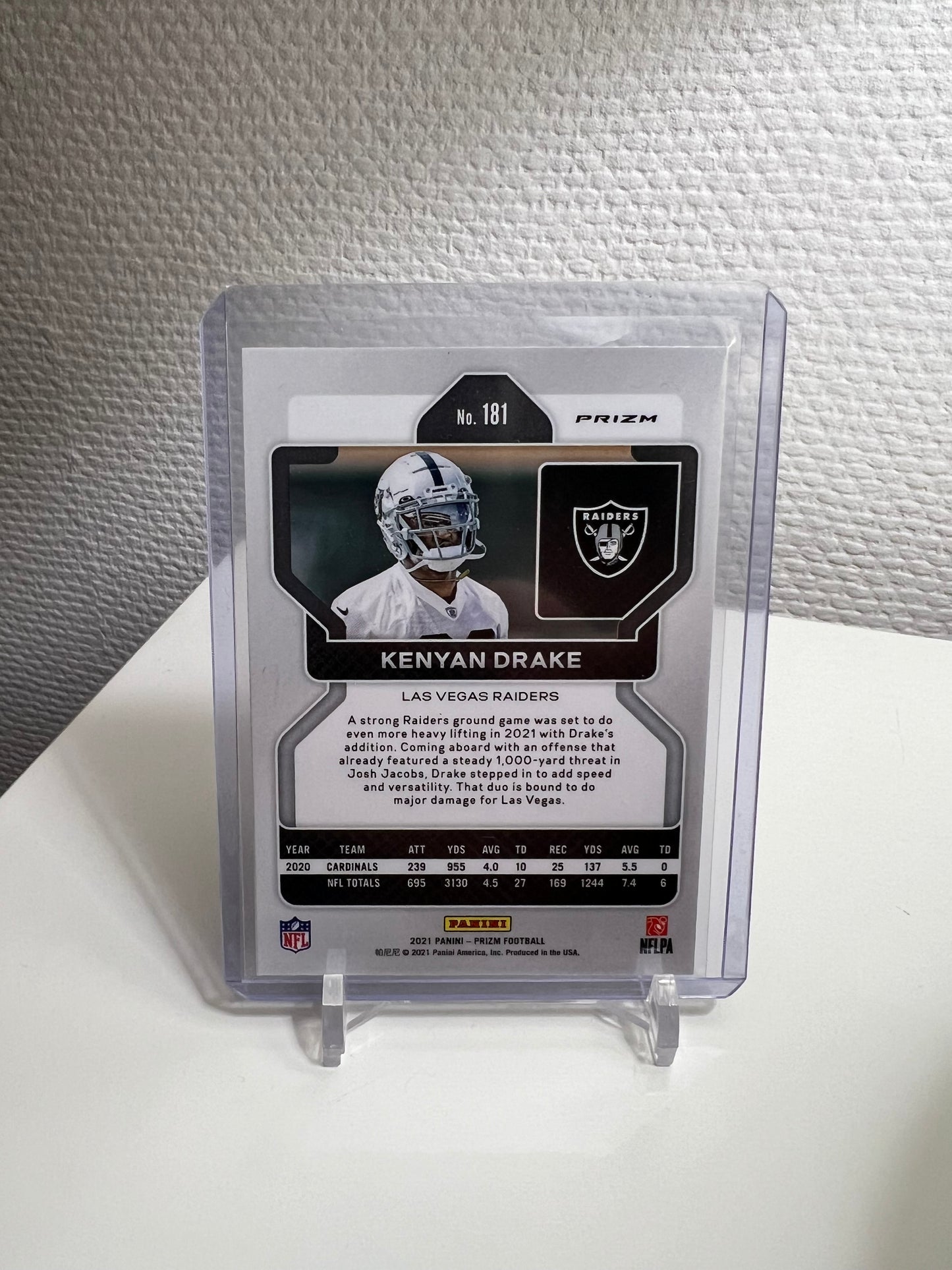Prizm 21 - Kenyan Drake Silver Holo - Las Vegas Raiders