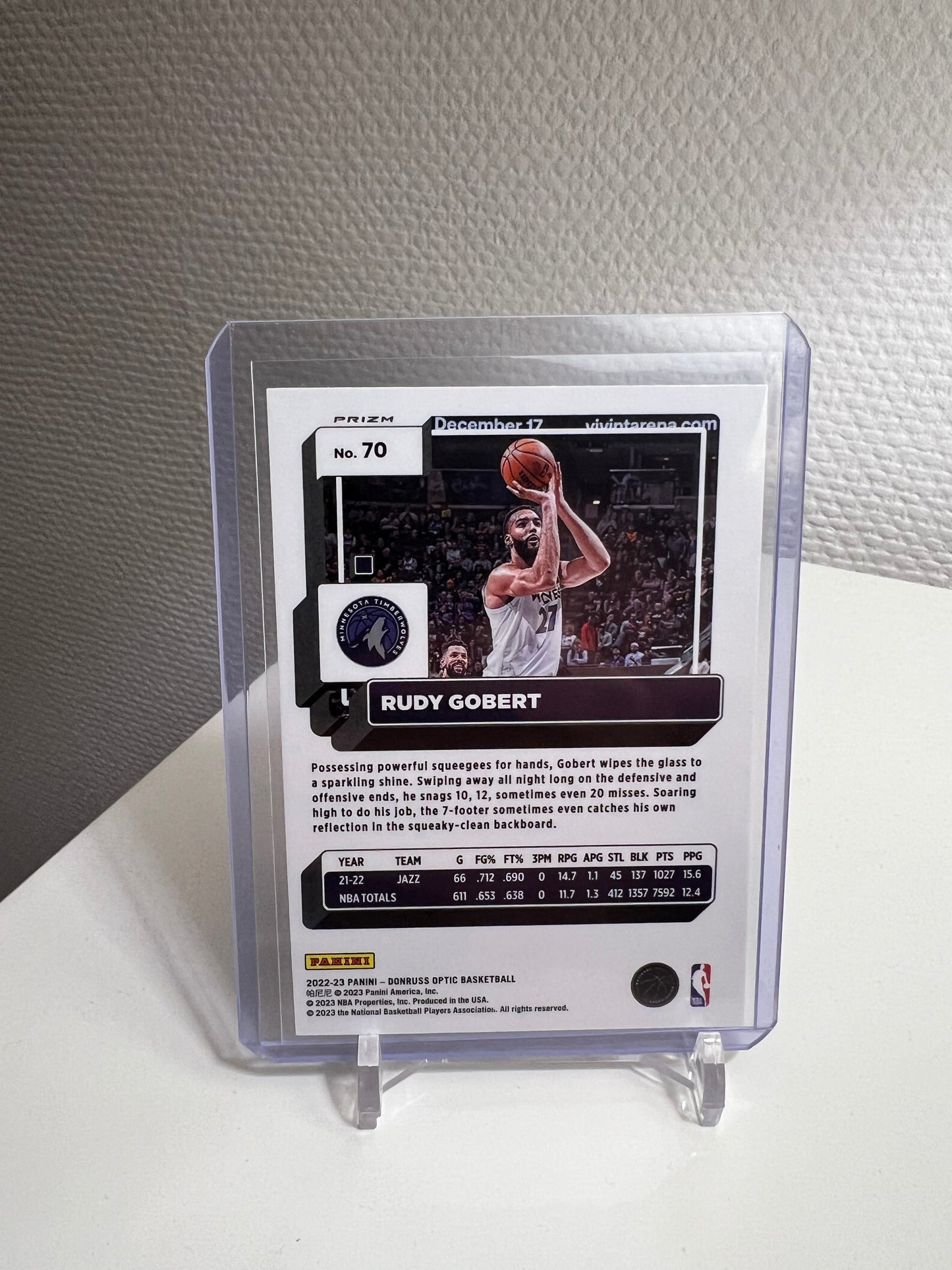 Donruss Optic 22-23 - Rudy Gober Hyper Pink Prizm - Minnesota Timberwolves