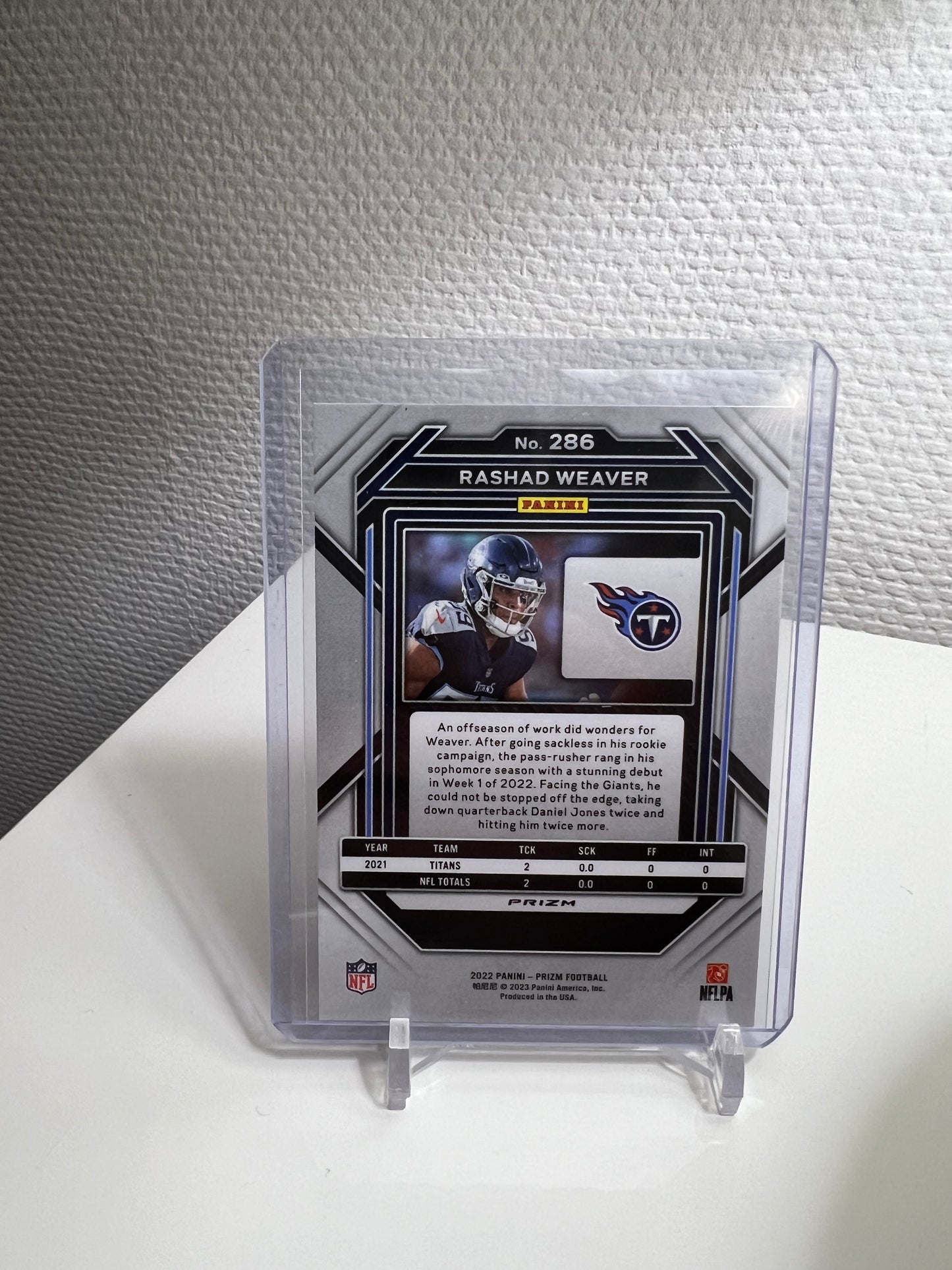 Prizm 22 - Rashad Weaver Tri-Color - Tennessee Titans