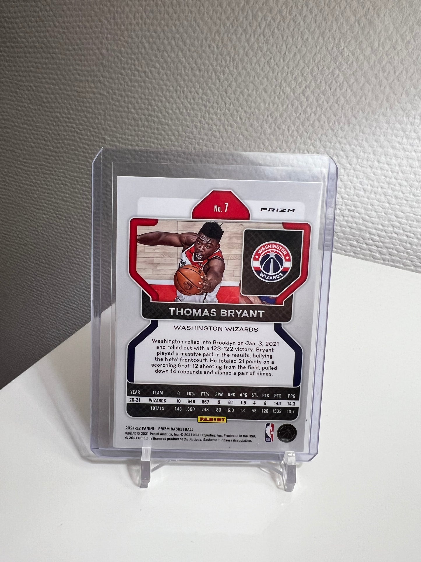 Prizm 21-22 - Thomas Bryant Silver - Washington Wizards