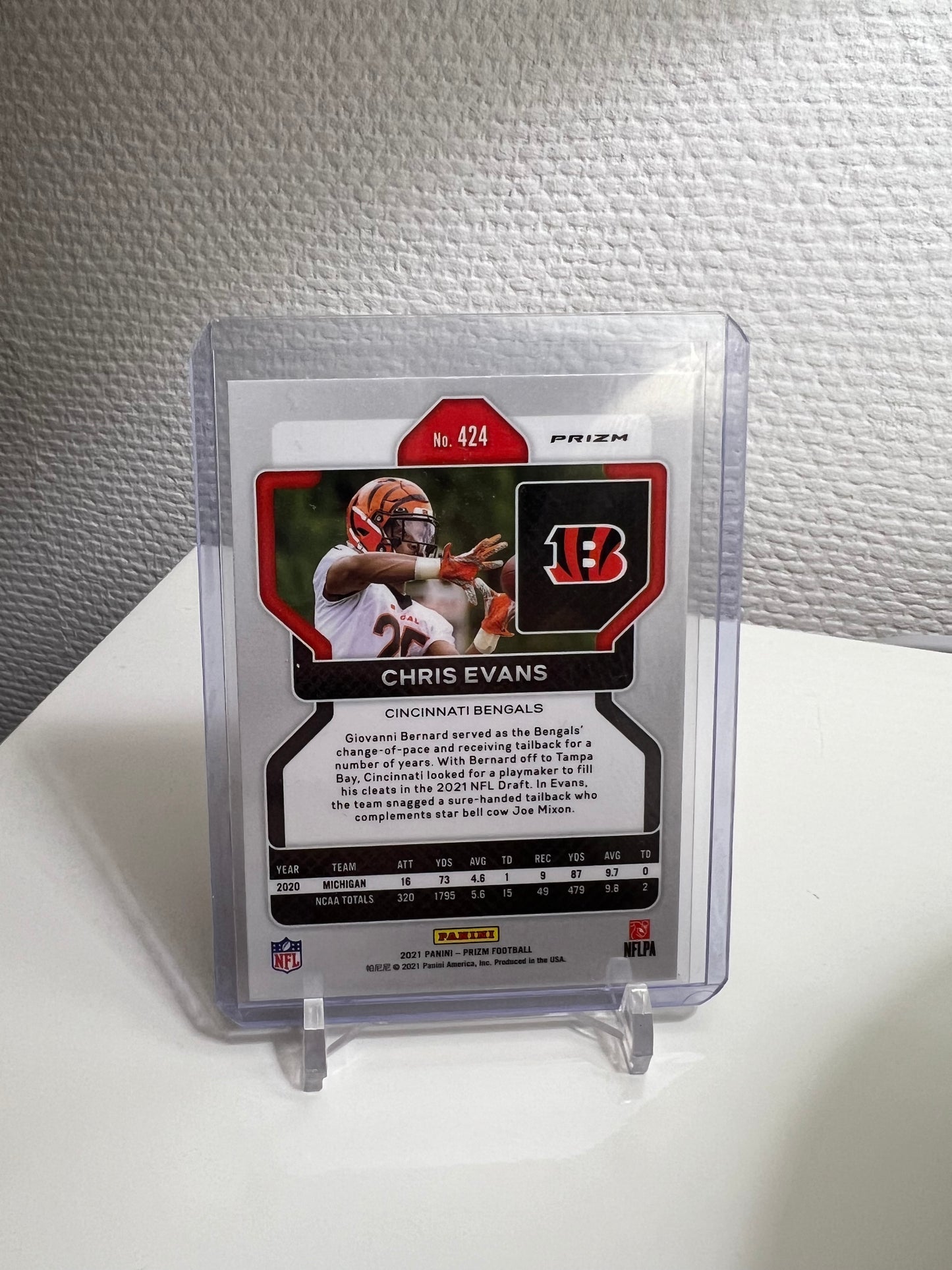 Prizm 21 - Chris Evans Tri-Color RC Card - Cincinnati Bengals
