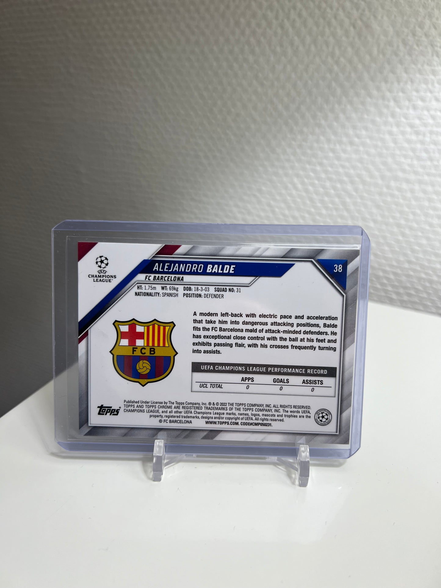 Chrome 21-22 - Alejandro Balde RC Card Ray Wave - FC Barcelona