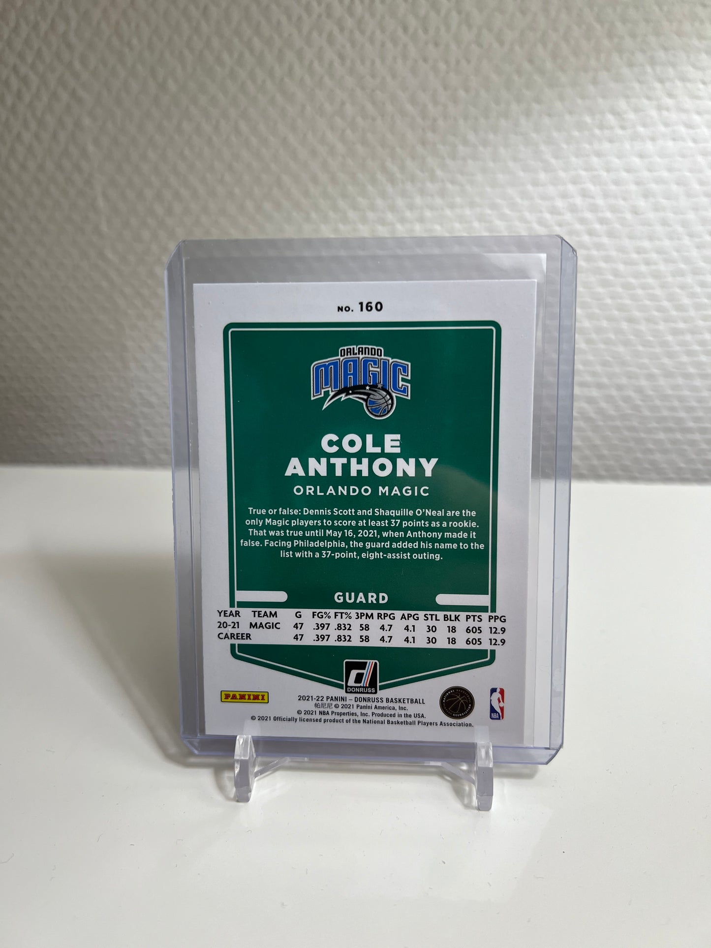 Donruss 21-22 - Cole Anthony Orange Laser - Orlando Magic