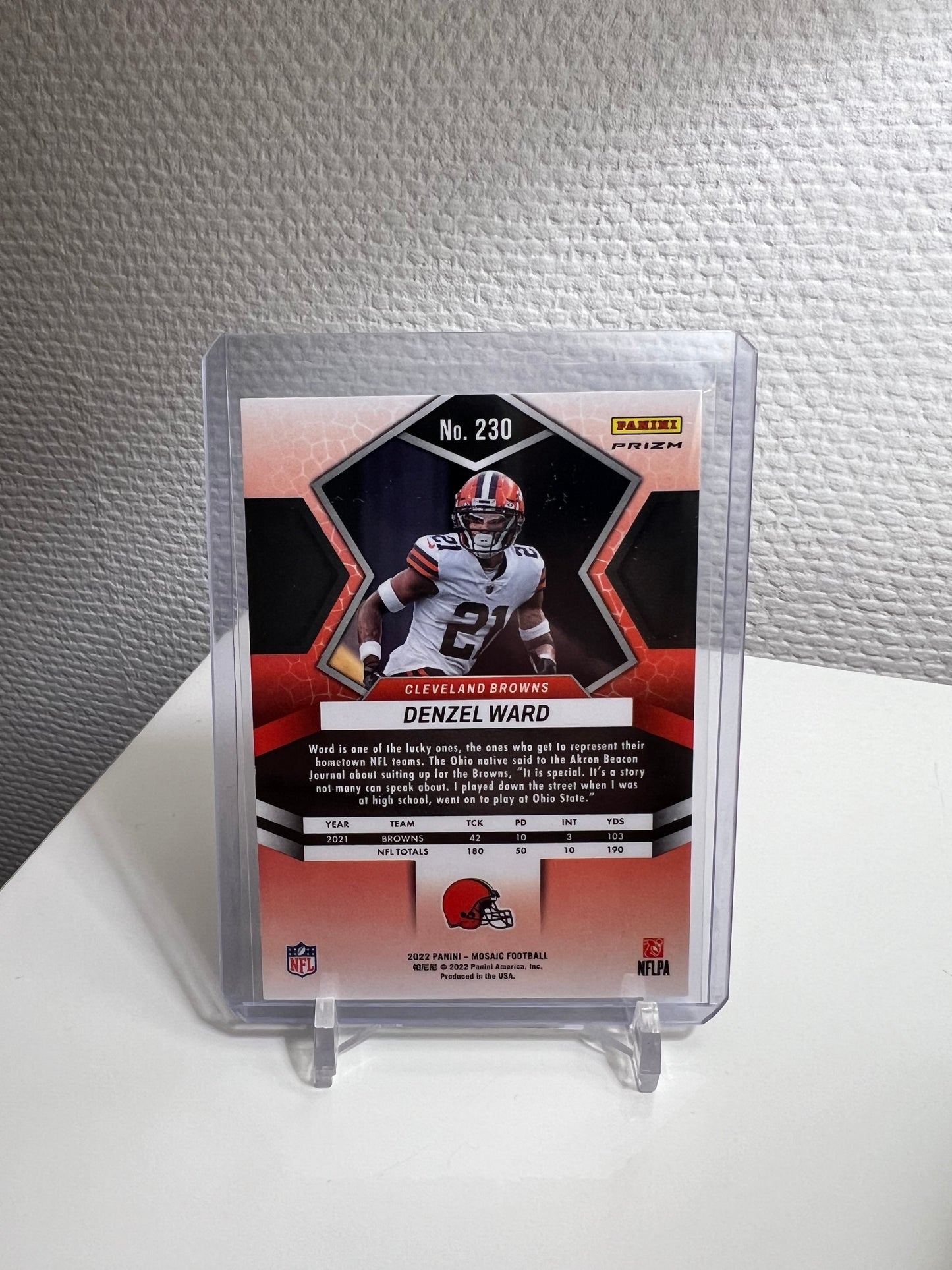 Mosaic 22 - Denzel Ward Silver Prizm - Cleveland Browns
