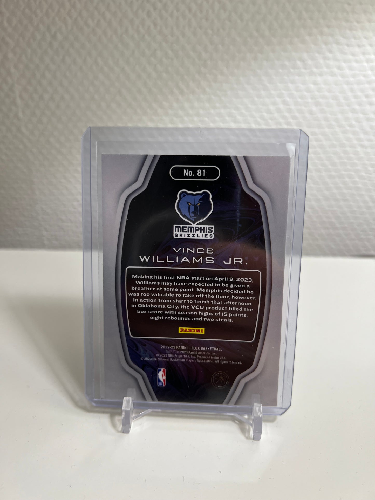 Flux 22-23 - Vince Williams Jr. Titan RC Card - Memphis Grizzlies