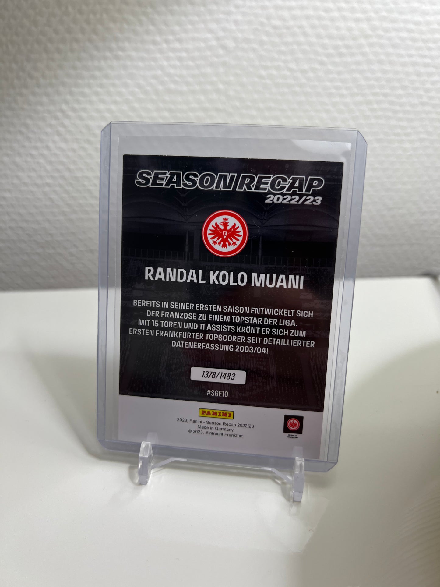 Panini Season Recap 22-23 - Randal Kolo Muani RC Card PR: 1483 #SGE10 - Eintracht Frankfurt