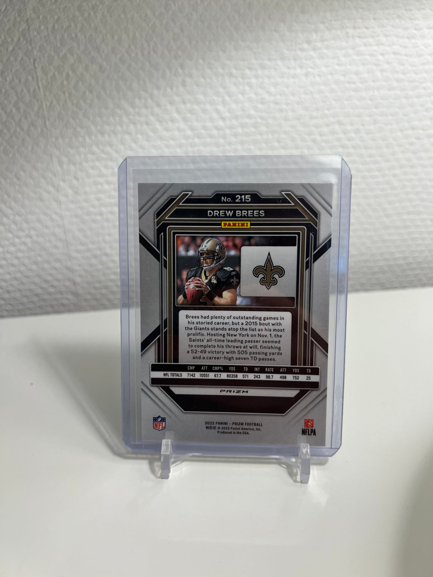 Panini Prizm 22 - Drew Brees Tri-Color Red Blue White - New Orleans Saints