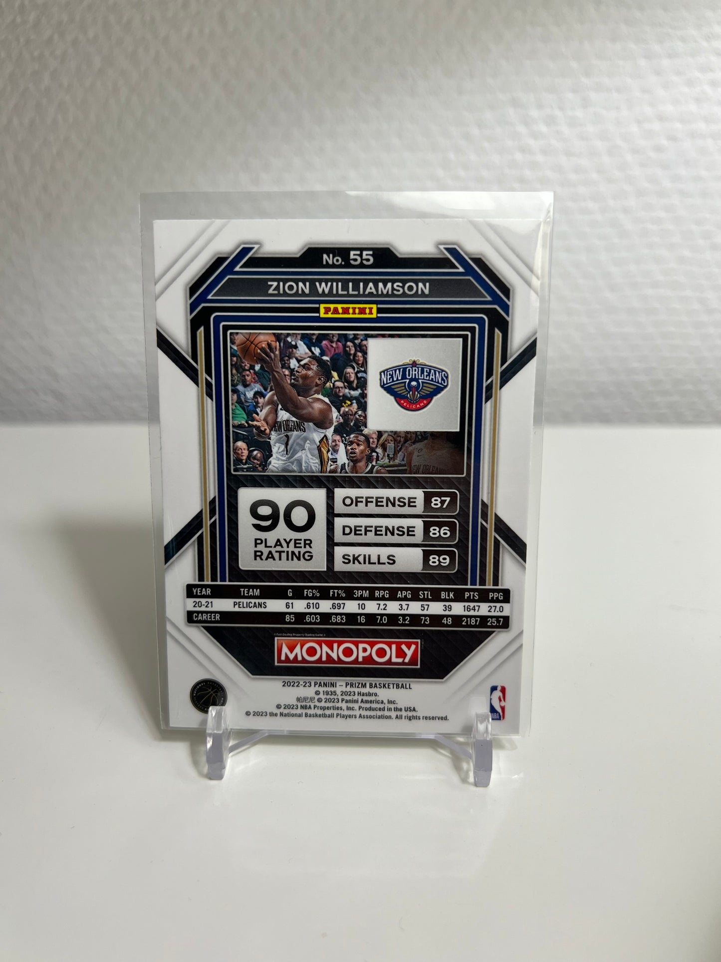 Panini Prizm Monopoly 22-23 - Zion Williamson - New Orleans Pelicans