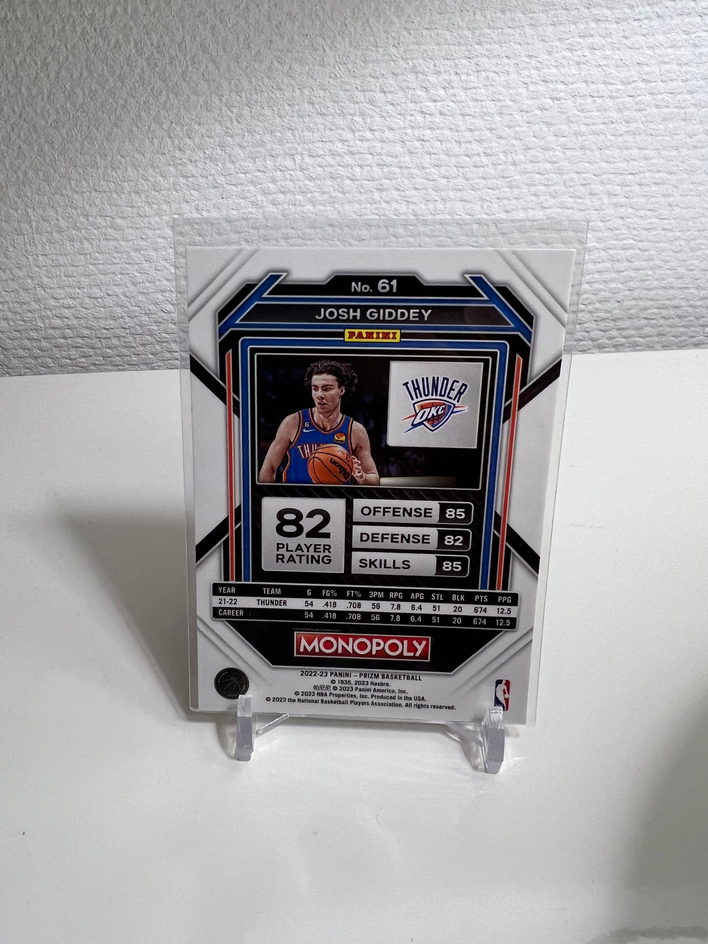 Panini Prizm Monopoly 22-23 - Josh Giddey - Oklahoma City Thunder