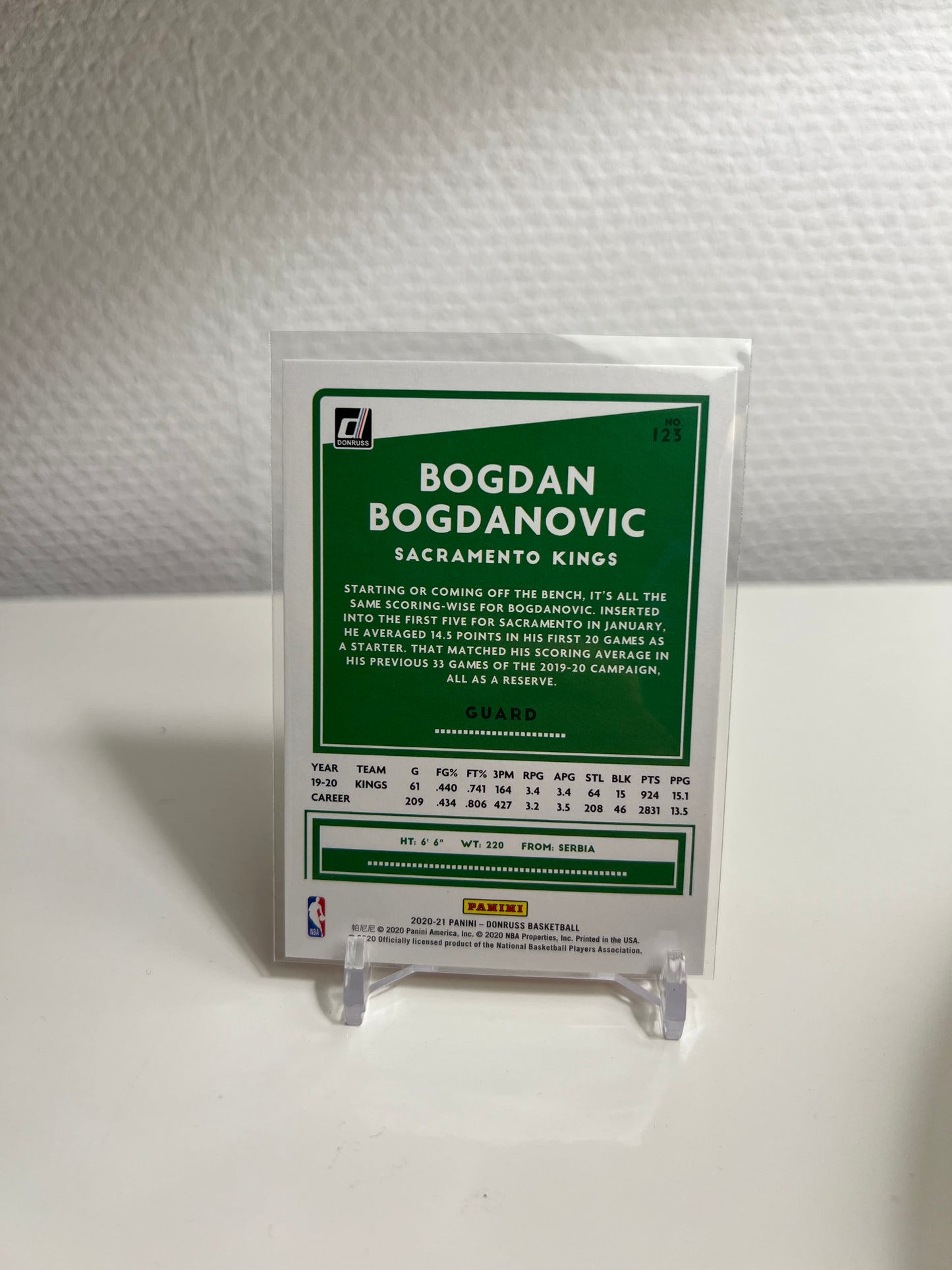Panini Donruss 20-21 - Bogdan Bogdanovic Orange Laser - Sacramento Kings