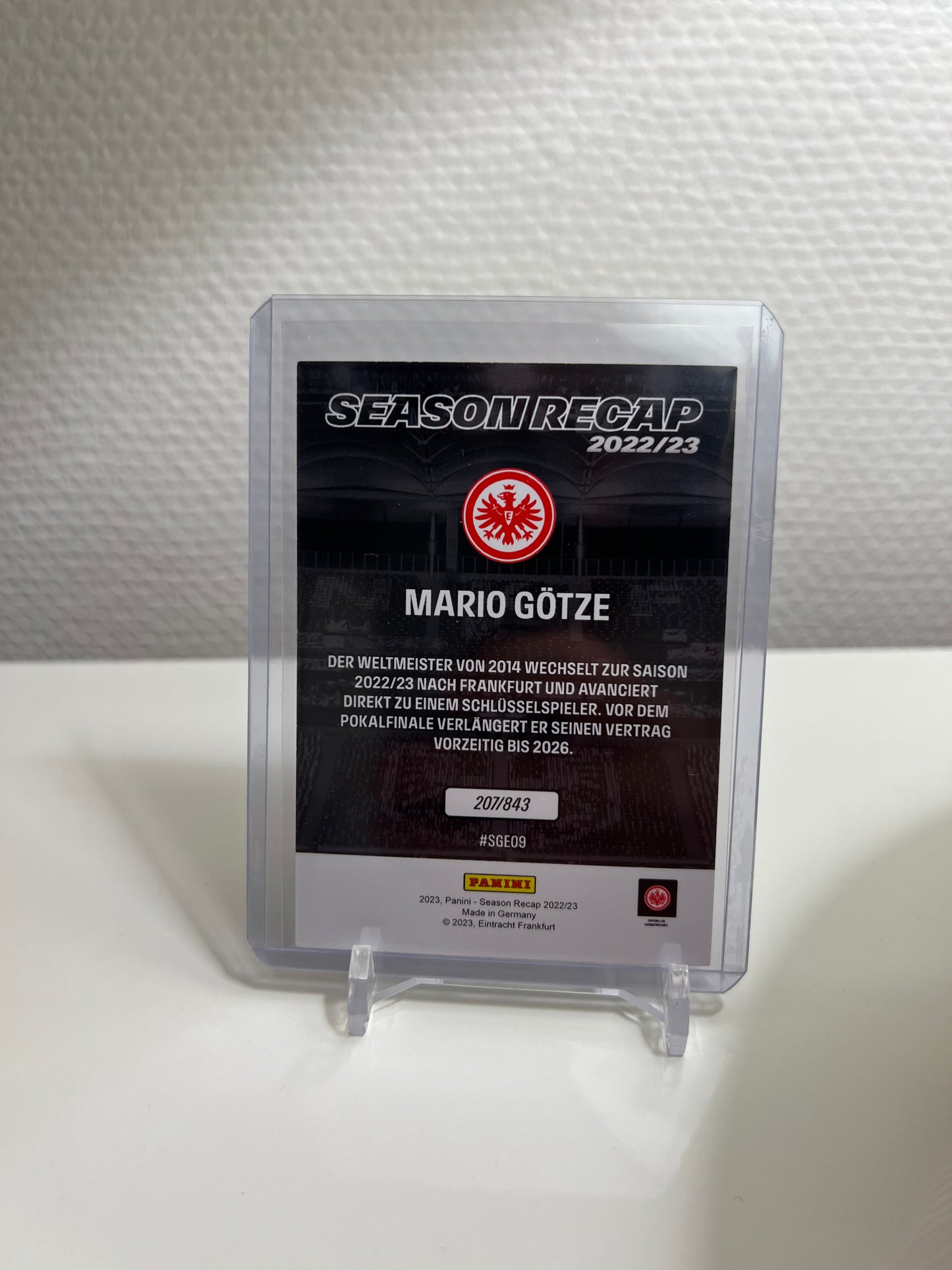 Panini Season Recap 22-23 - Mario Götze PR: 843 #SGE09 - Eintracht Frankfurt
