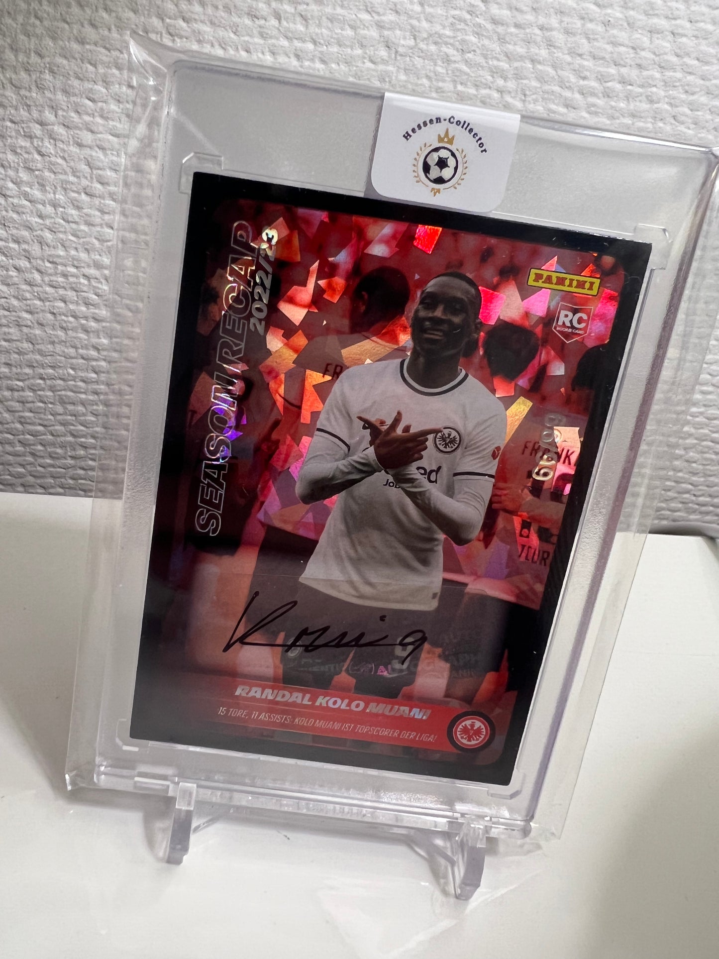 Panini Season Recap 22-23 - Randal Kolo Muani RC Card Autograph /99 Cracked Ice - Eintracht Frankfurt