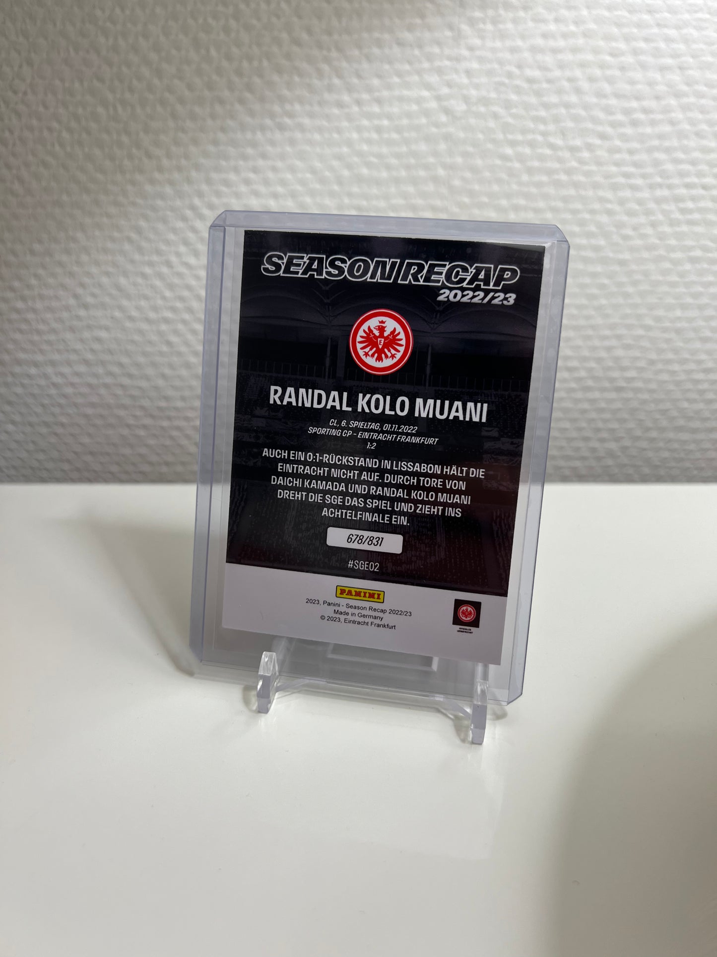 Panini Season Recap 22-23 - Randal Kolo Muani RC Card PR: 831 #SGE02 - Eintracht Frankfurt