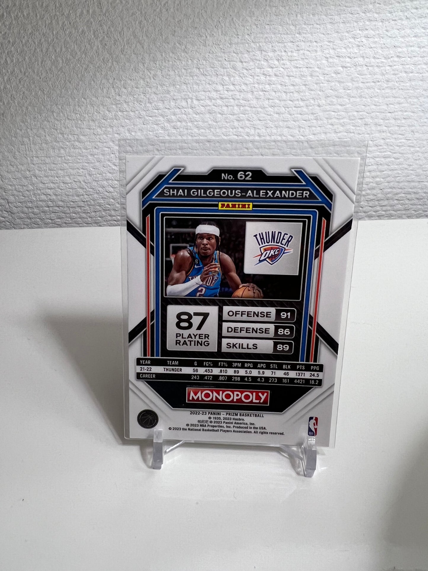 Panini Prizm Monopoly 22-23 - Shai Gilgeous-Alexander - Oklahoma City Thunder