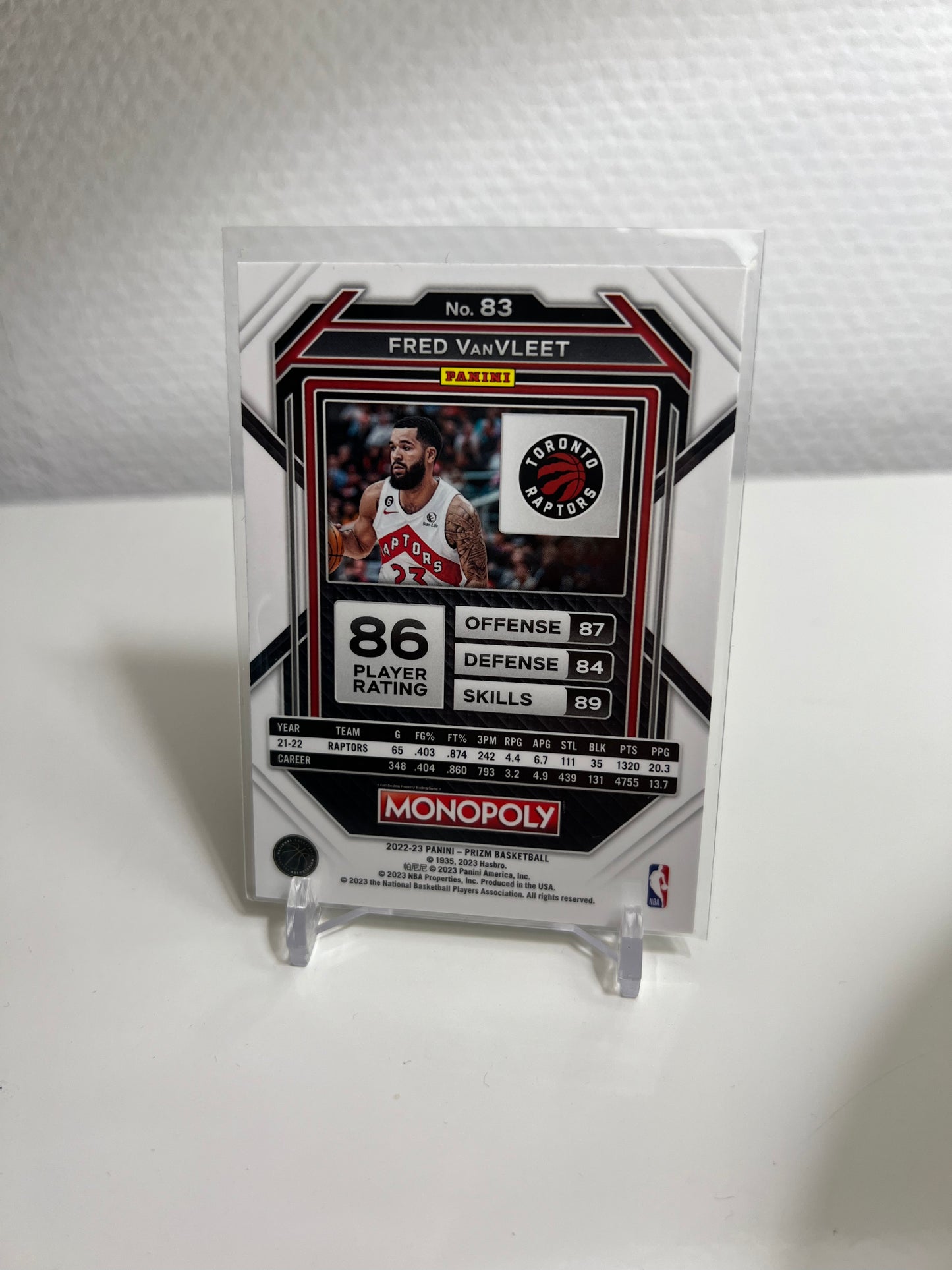 Panini Prizm Monopoly 22-23 - Fred VanVleet - Toronto Raptors