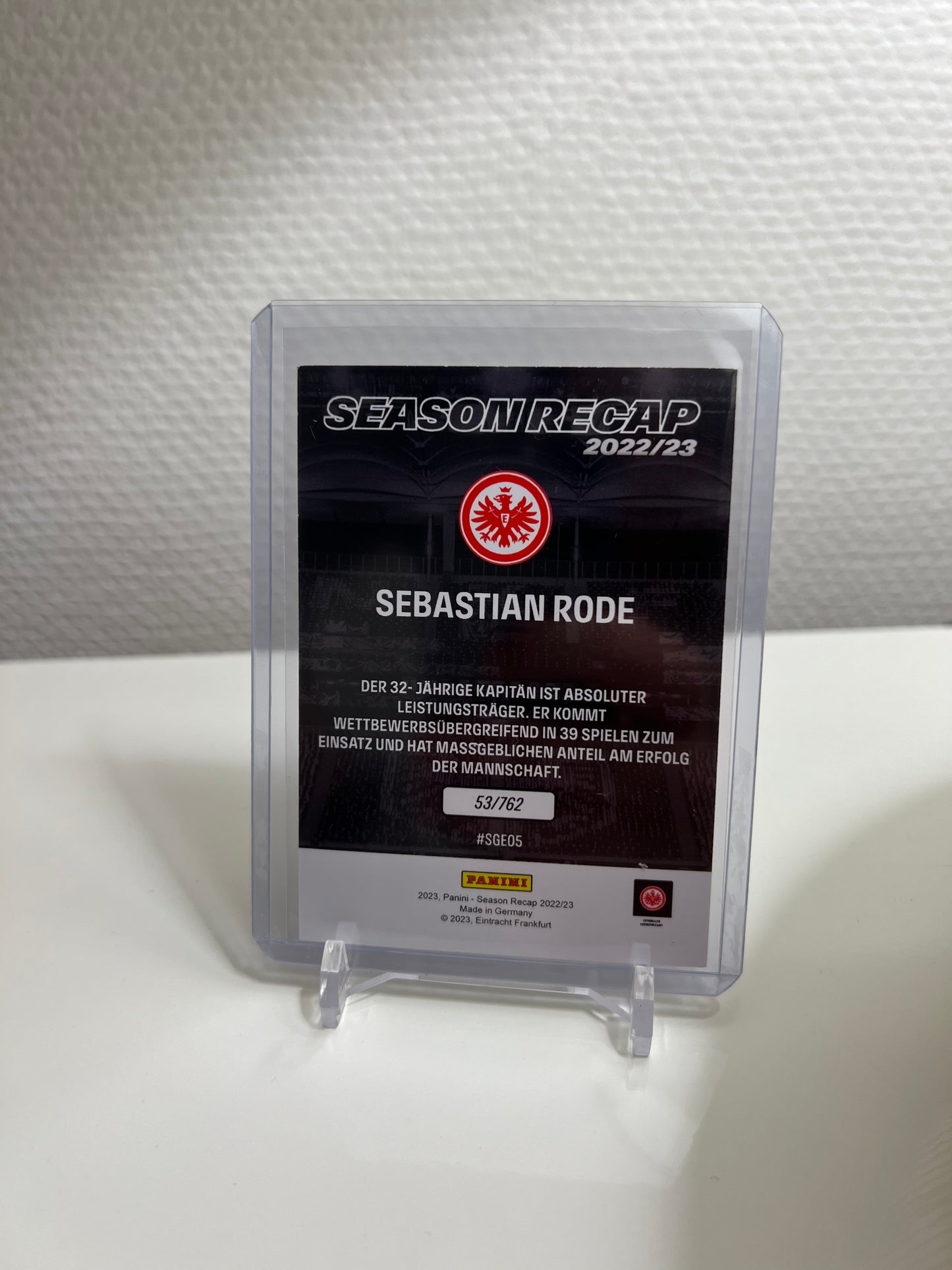 Panini Season Recap 22-23 - Sebastian Rode PR: 762 #SGE05 - Eintracht Frankfurt