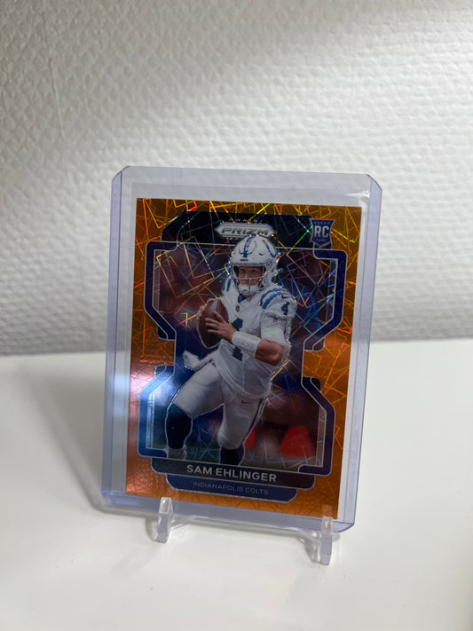 Panini Prizm 21 - Sam Ehlinger Orange Velocity Holo RC Card - Indianapolis Colts