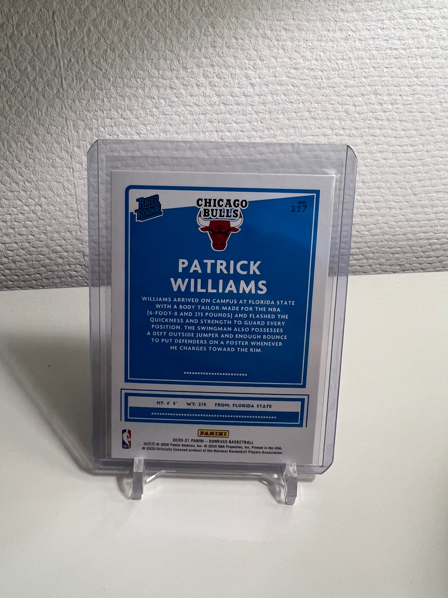 Panini Donruss 20-21 - Patrick Williams Orange Laser Rated Rookie - Chicago Bulls