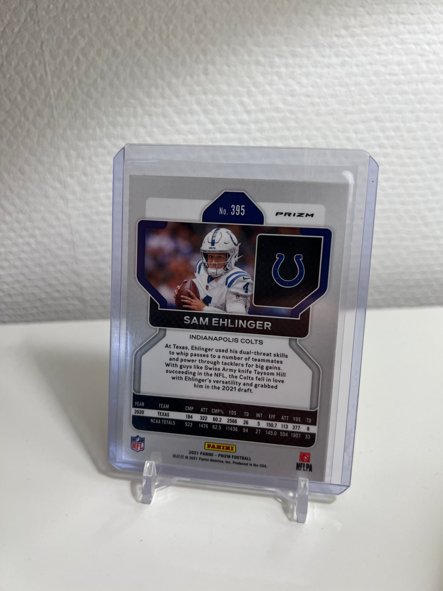 Panini Prizm 21 - Sam Ehlinger Orange Velocity Holo RC Card - Indianapolis Colts