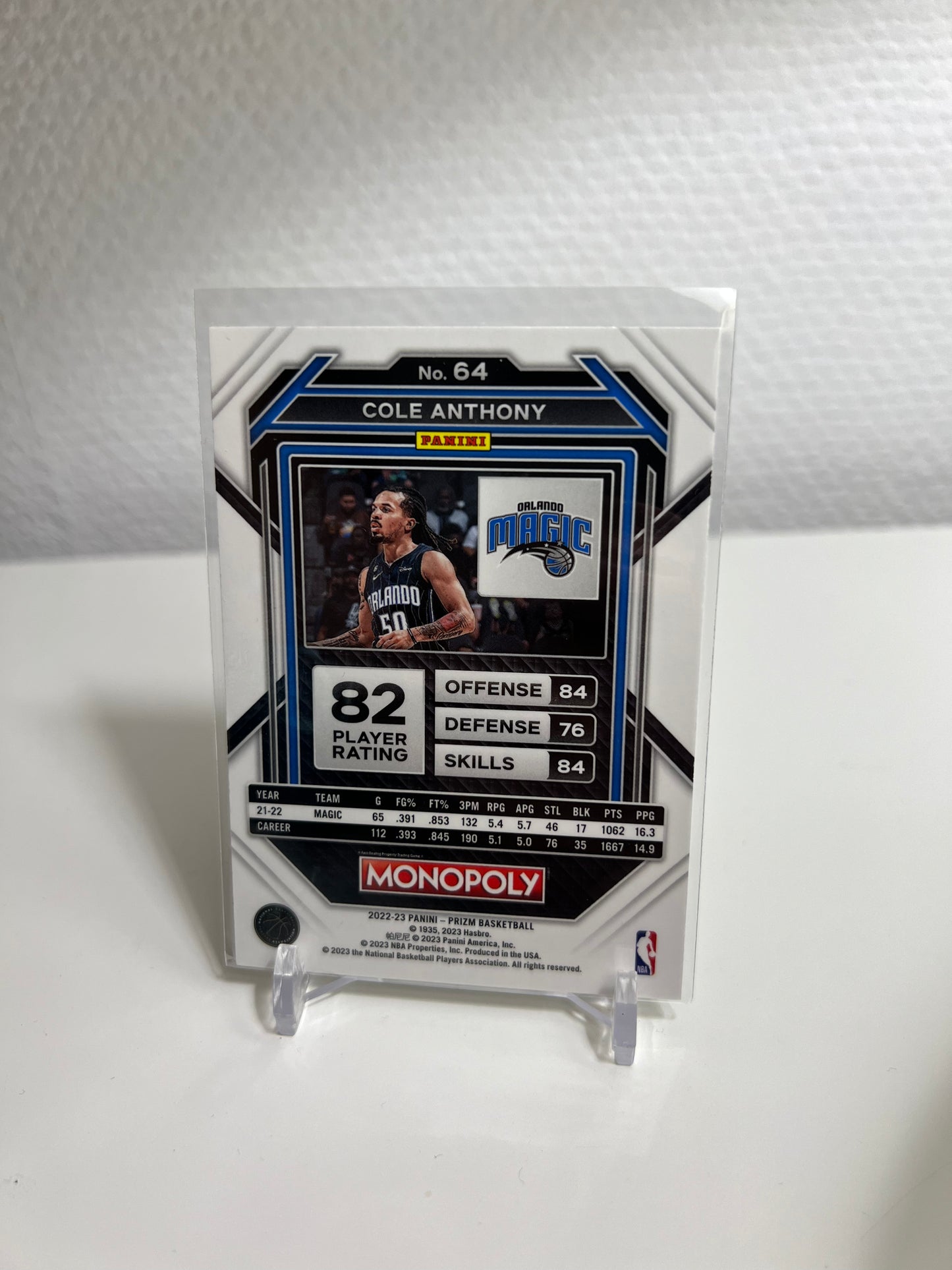 Panini Prizm Monopoly 22-23 - Cole Anthony - Orlando Magic