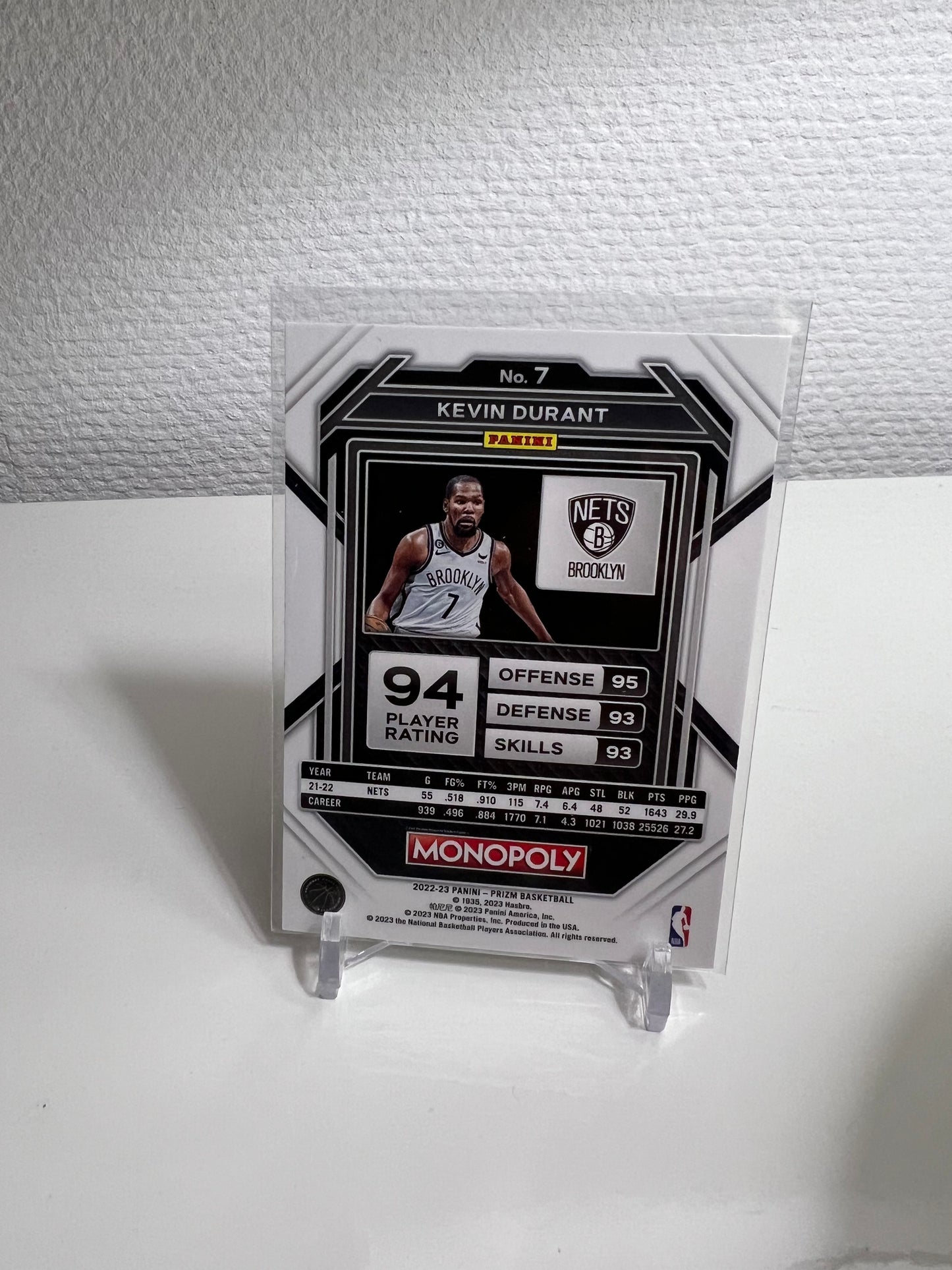 Panini Prizm Monopoly 22-23 - Kevin Durant - Brooklyn Nets