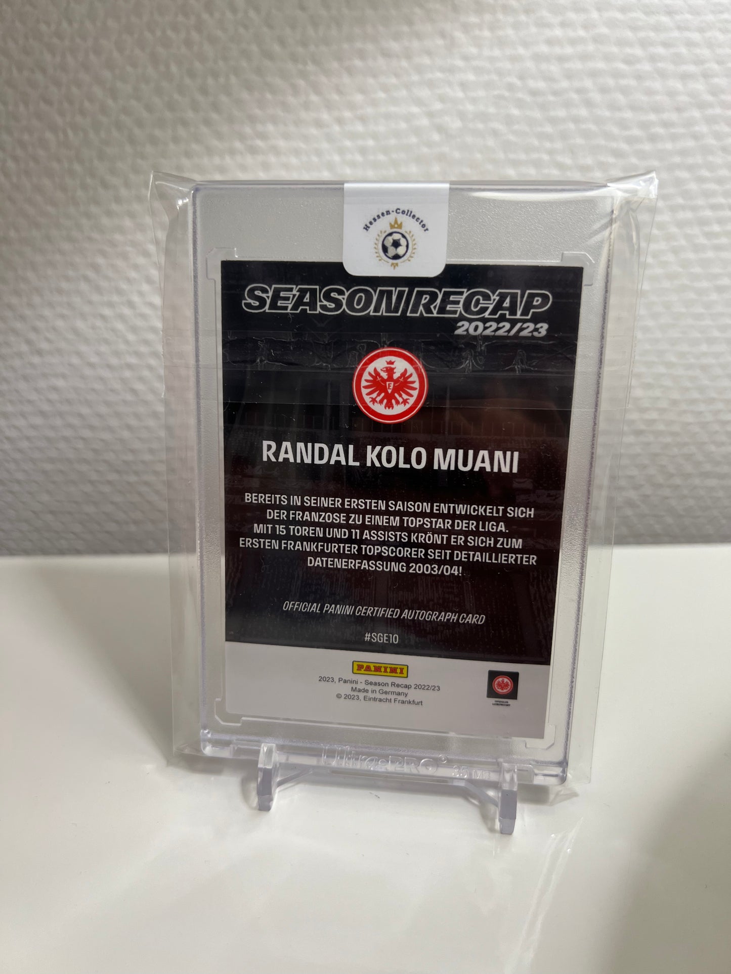 Panini Season Recap 22-23 - Randal Kolo Muani RC Card Autograph /99 Cracked Ice - Eintracht Frankfurt